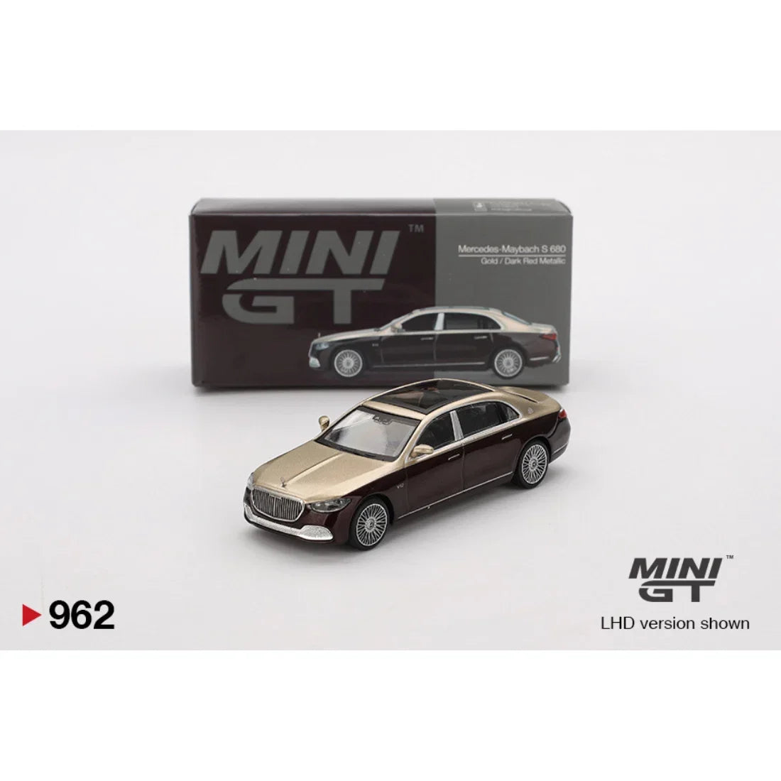Mercedes-Maybach S 680 Gold / Dark Red Metallic, 1:64 Scale