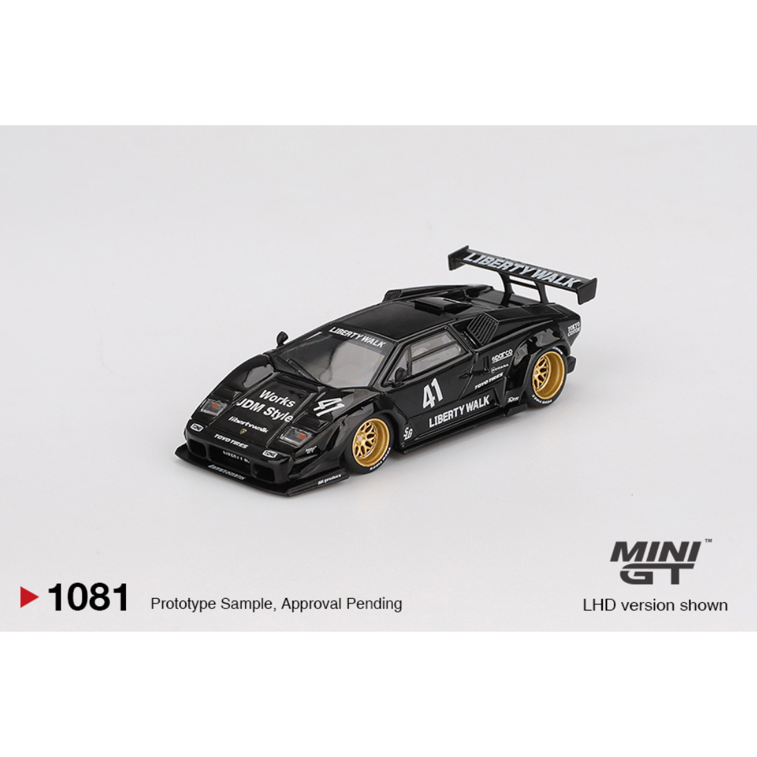 Lamborghini Countach LB-WORKS, 1:64 Scale (Black)