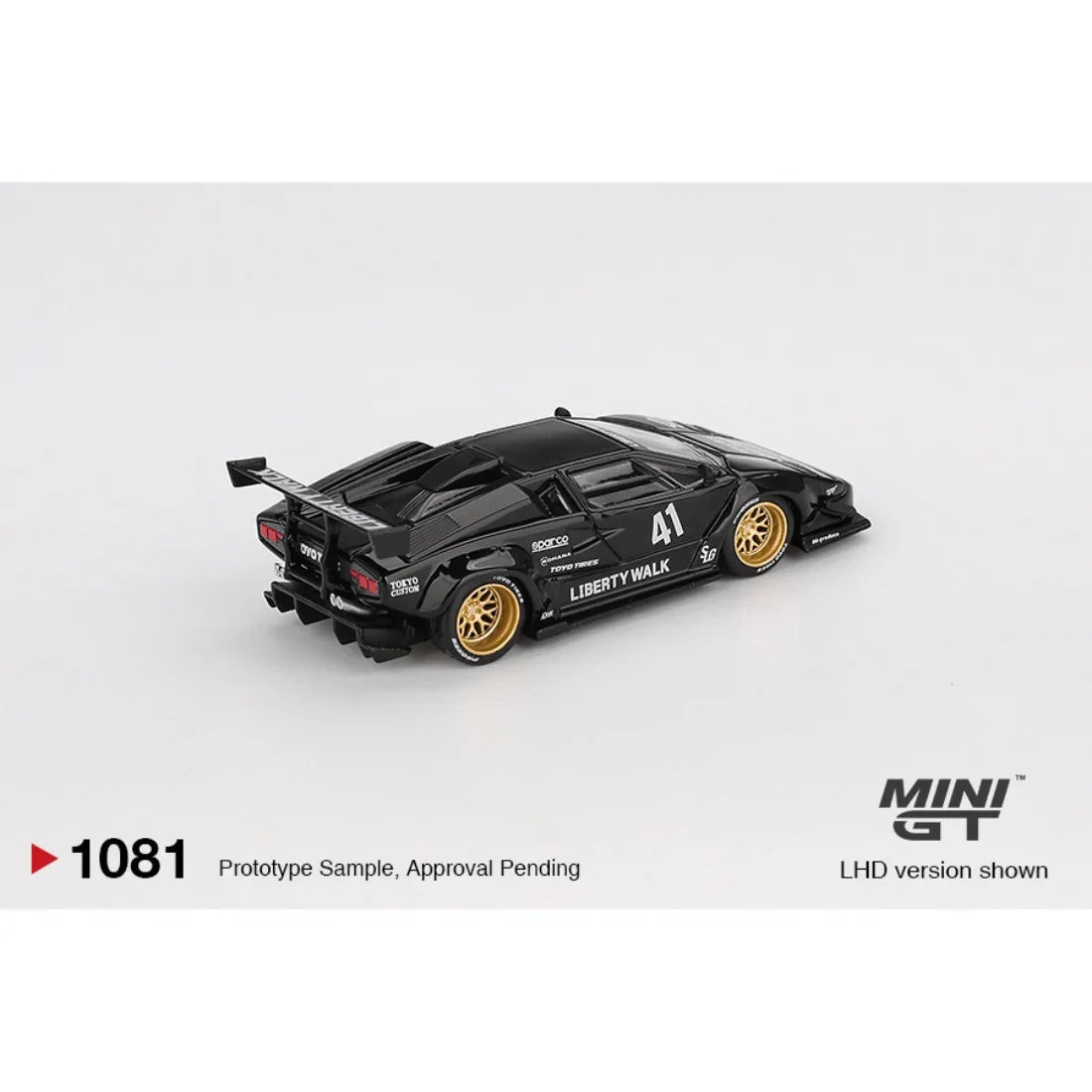 Lamborghini Countach LB-WORKS, 1:64 Scale (Black)