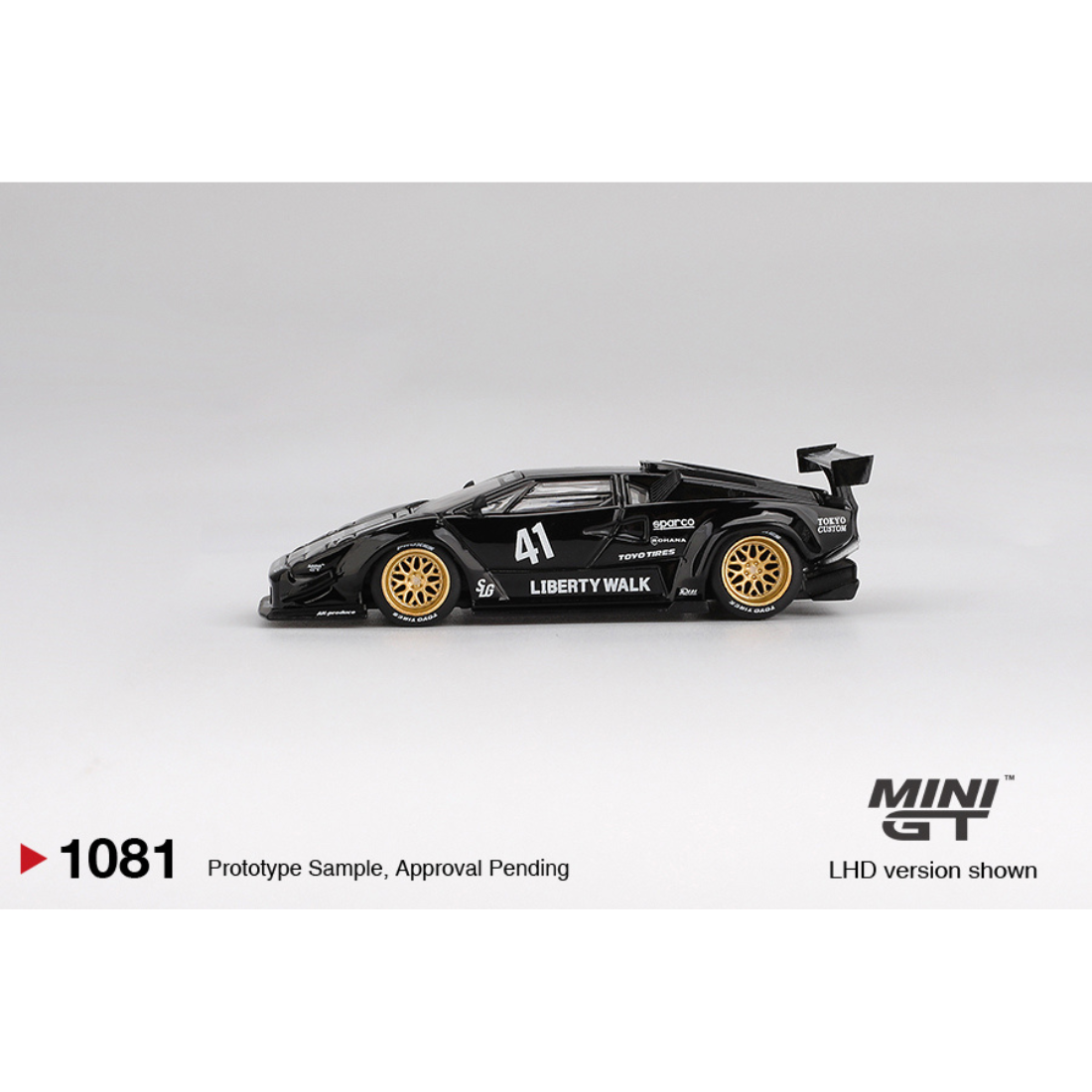 Lamborghini Countach LB-WORKS, 1:64 Scale (Black)