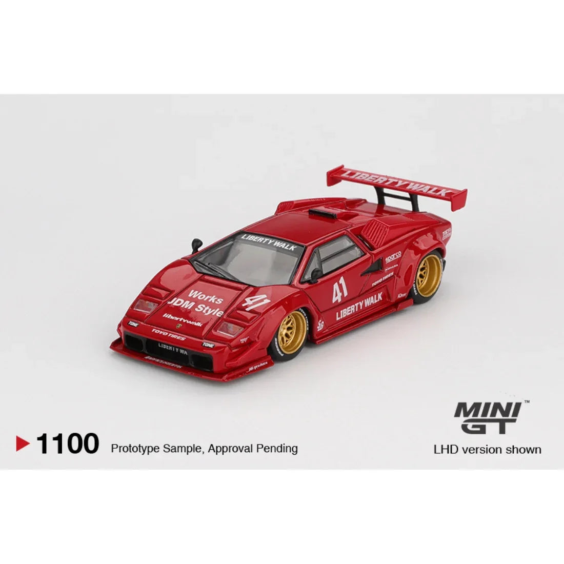 Lamborghini Countach LB-WORKS, 1:64 Scale (Red)