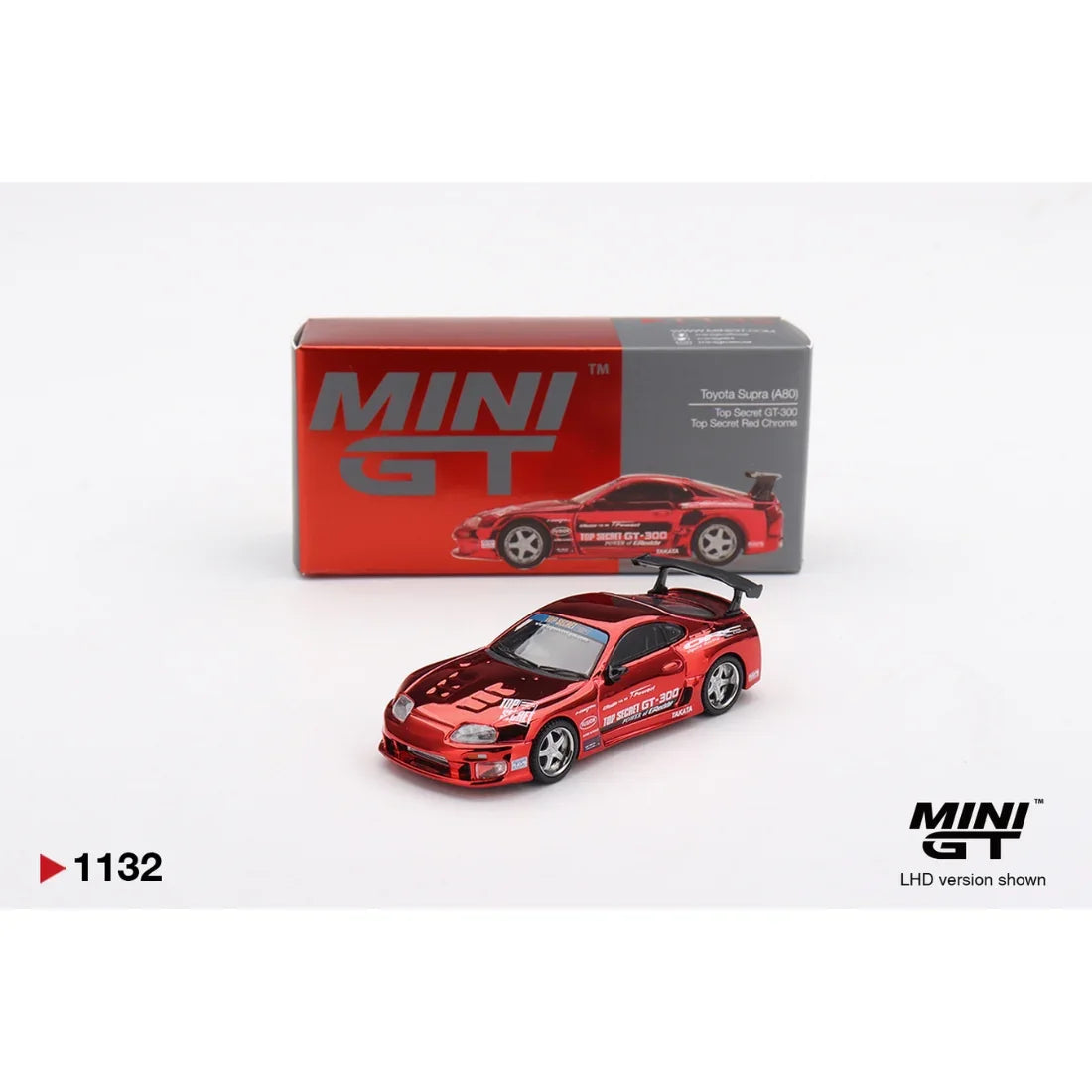 Toyota Supra (A80) Top Secret GT-300 Top Secret , 1:64 Scale (Red Chrome)