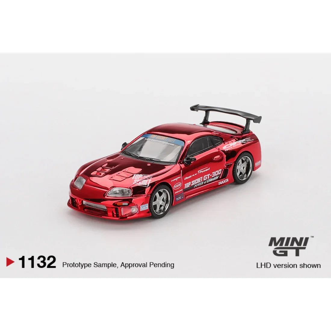 Toyota Supra (A80) Top Secret GT-300 Top Secret , 1:64 Scale (Red Chrome)