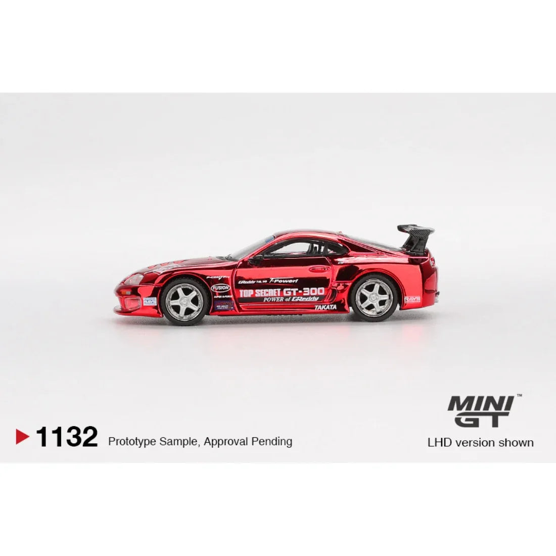 Toyota Supra (A80) Top Secret GT-300 Top Secret , 1:64 Scale (Red Chrome)