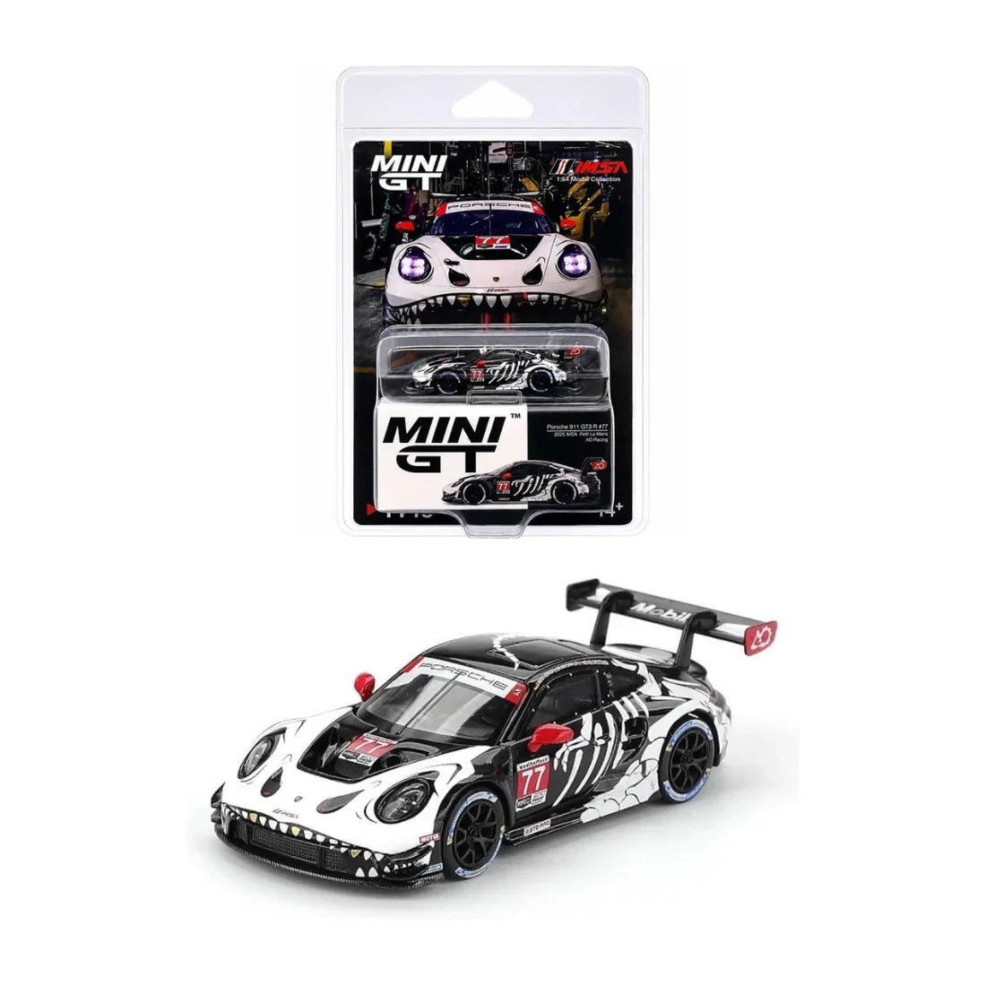 Porsche 911 GT3 R #77 AO Racing 2025 IMSA Petit Le Mans (Blister Package) Skeleton Rexy