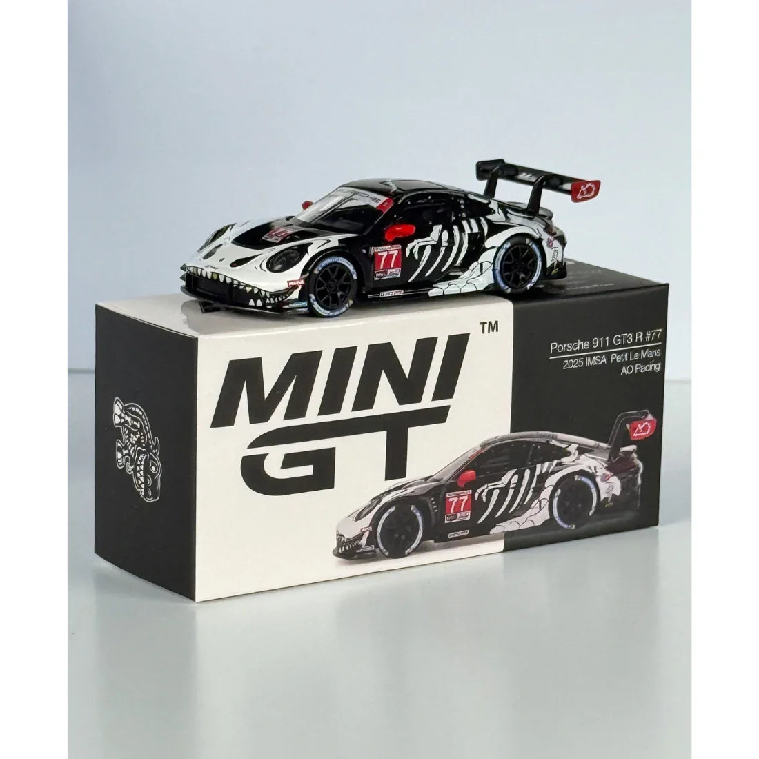 Porsche 911 GT3 R #77 AO Racing 2025 IMSA Petit Le Mans, 1:64 Scale