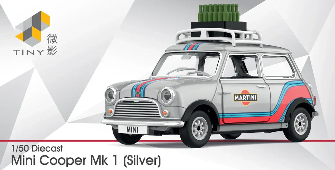 Premium scale diecast model car – Mini Cooper Mk 1, 1:50 Scale (Silver) Collectible