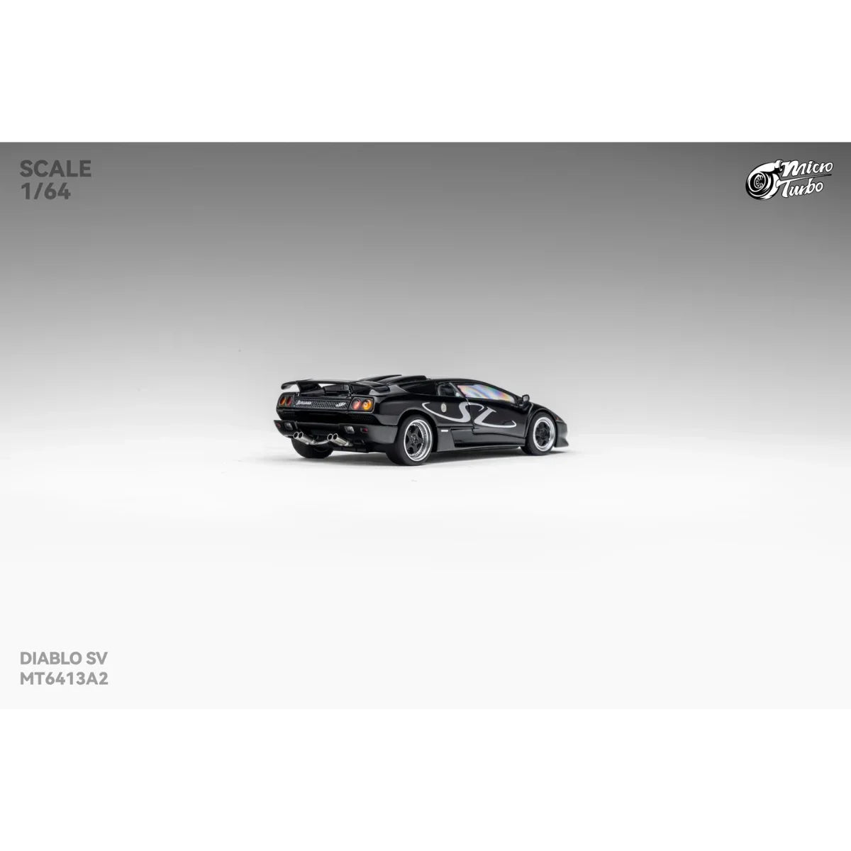 Premium scale diecast model car – *PRE-ORDER* Custom Lamborghini Diablo SV, 1:64 Scale (Metallic Black) Collectible