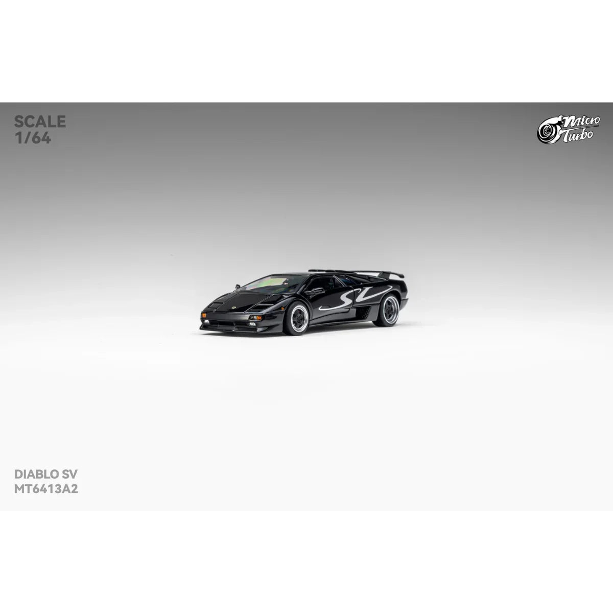 *PRE-ORDER* Custom Lamborghini Diablo SV, 1:64 Scale (Metallic Black)