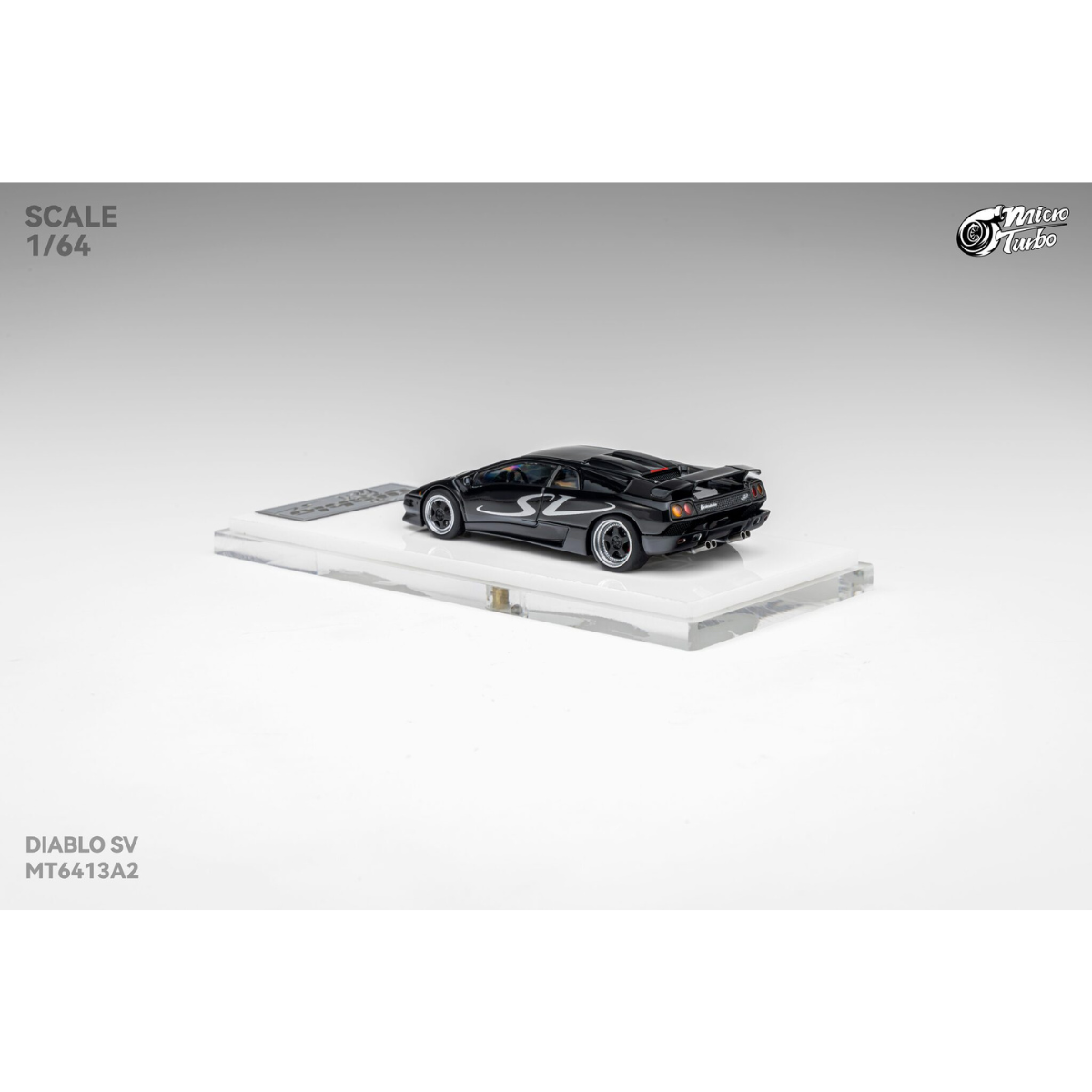 *PRE-ORDER* Custom Lamborghini Diablo SV, 1:64 Scale (Metallic Black)