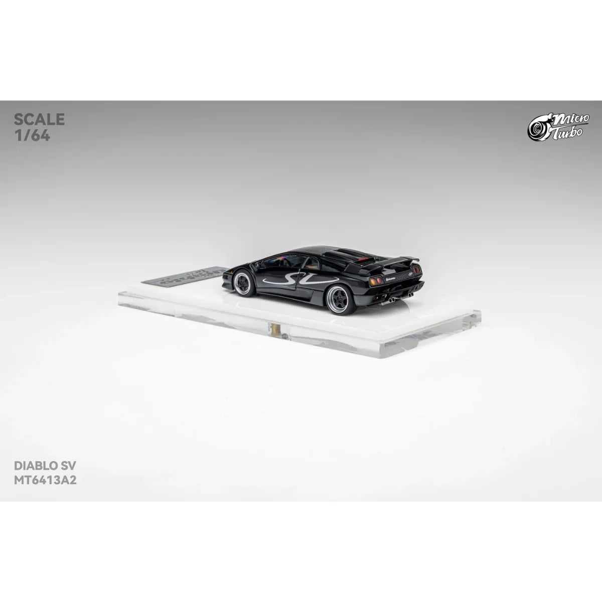 *PRE-ORDER* Custom Lamborghini Diablo SV, 1:64 Scale (Metallic Black)