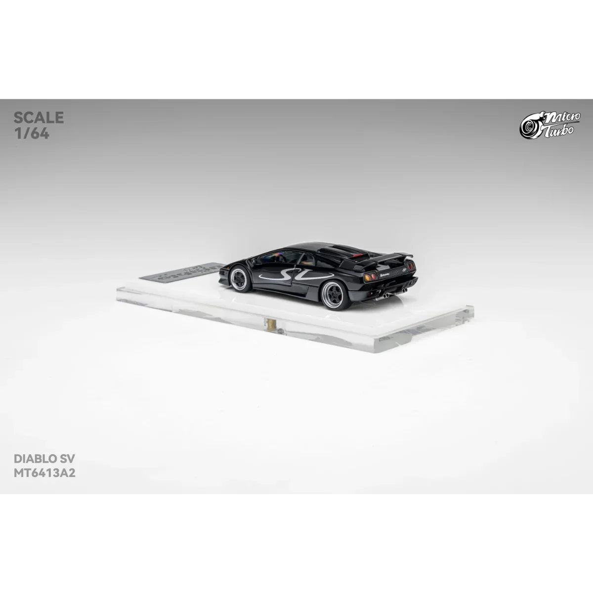 Premium scale diecast model car – *PRE-ORDER* Custom Lamborghini Diablo SV, 1:64 Scale (Metallic Black) Collectible