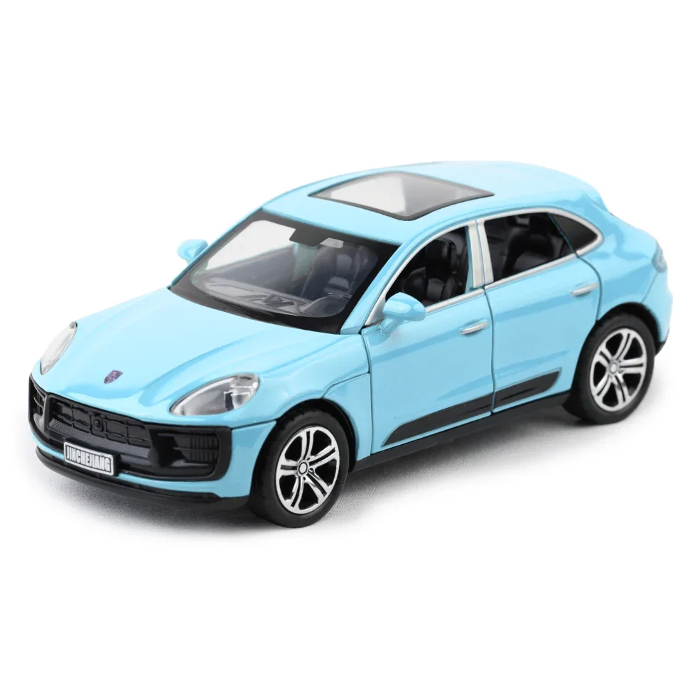 Premium scale diecast model car – Porsche Macan - Light, Sound with Openable Doors, 1:32 Scale (Blue) Collectible