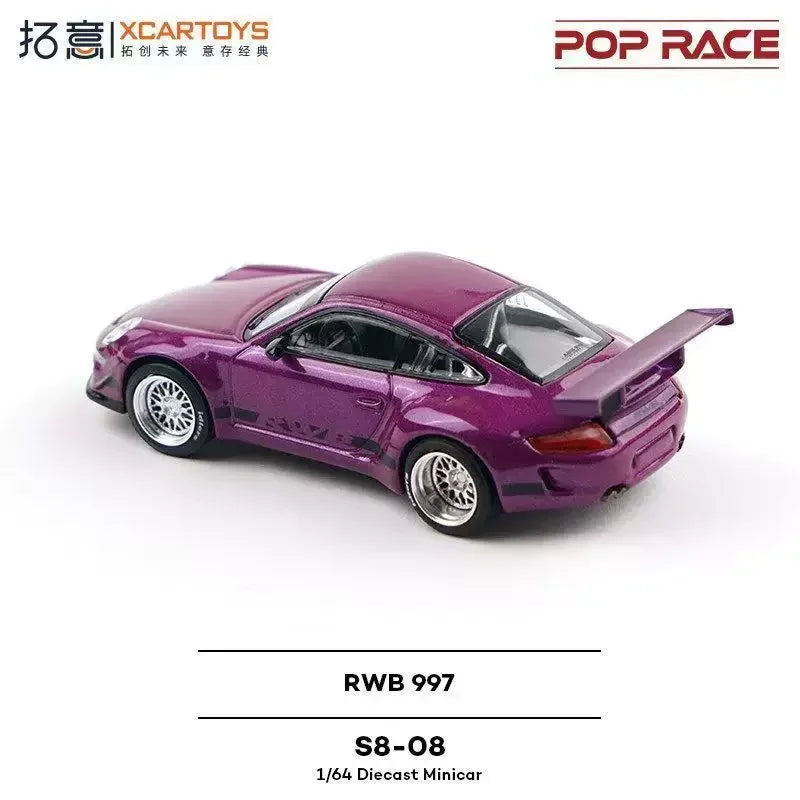 Premium scale diecast model car – Porsche RWB 997, 1:64 Scale (Purple) Collectible