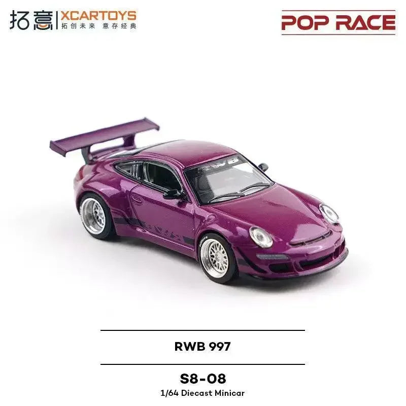 Premium scale diecast model car – Porsche RWB 997, 1:64 Scale (Purple) Collectible