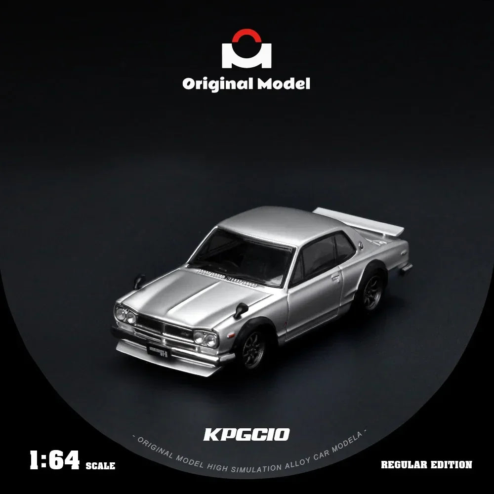 Premium scale diecast model car – *PRE-ORDER* Nissan KPGC10 Series (Original Model), 1:64 Scale (Silver) Collectible