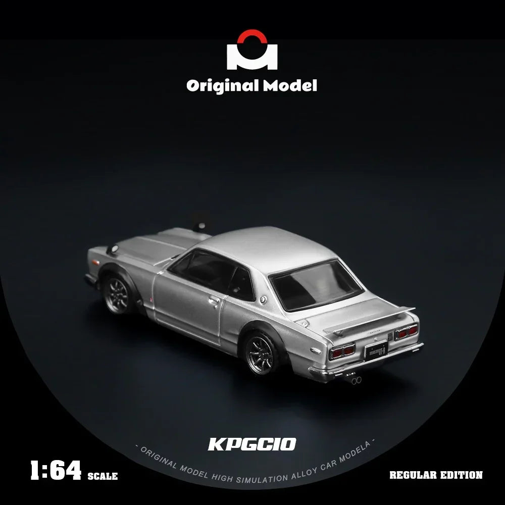 Premium scale diecast model car – *PRE-ORDER* Nissan KPGC10 Series (Original Model), 1:64 Scale (Silver) Collectible