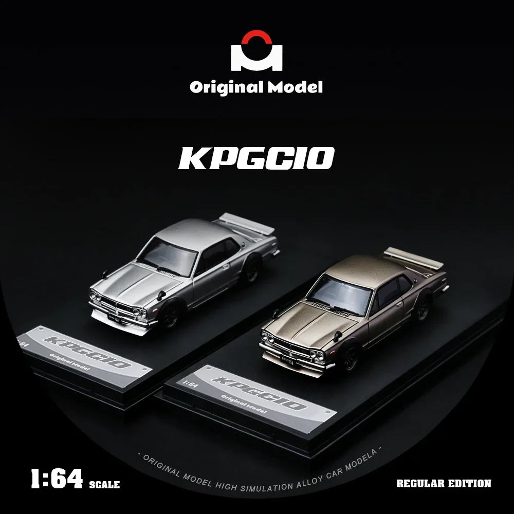 Premium scale diecast model car – *PRE-ORDER* Nissan KPGC10 Series (Original Model), 1:64 Scale (Silver) Collectible