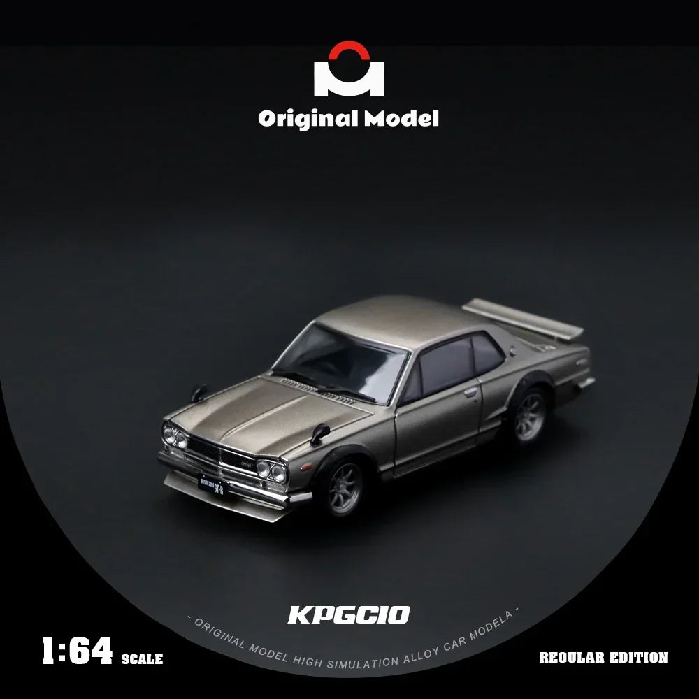 Premium scale diecast model car – *PRE-ORDER* Nissan KPGC10 Series (Original Model), 1:64 Scale (Champagne Gold) Collectible