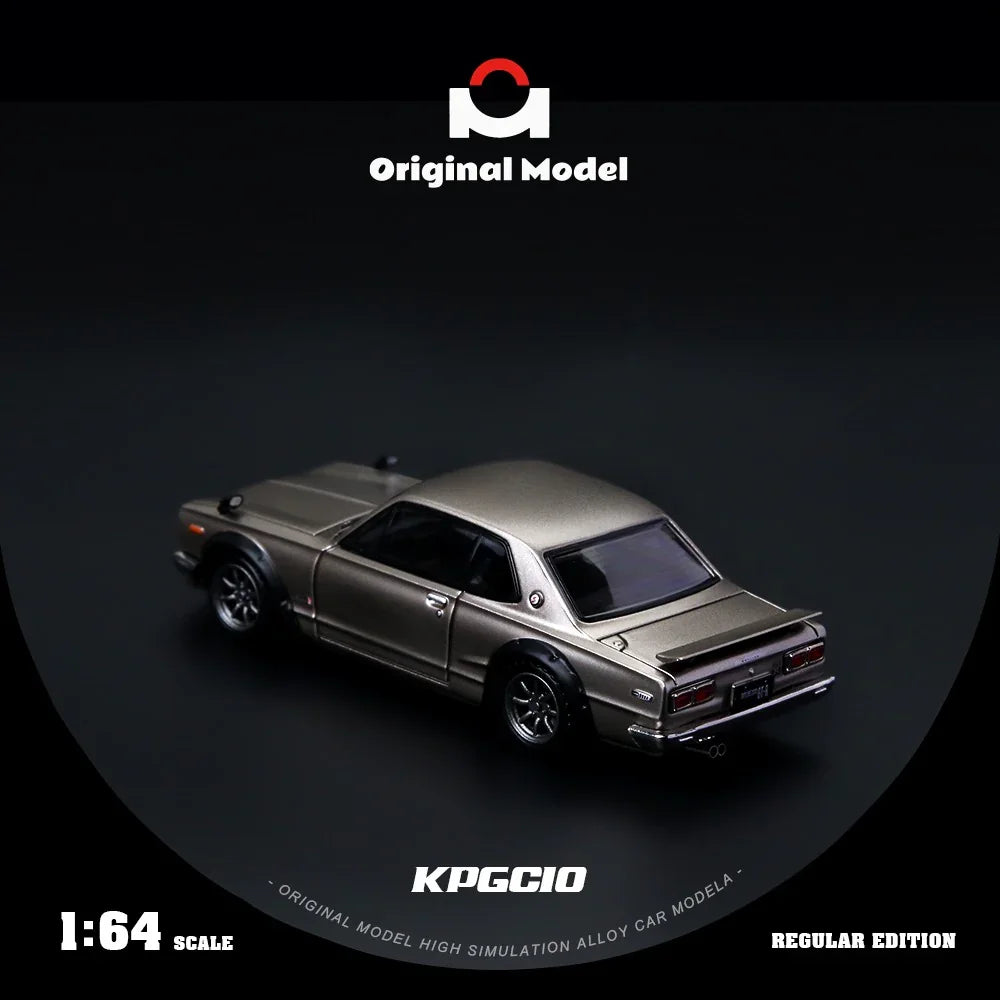 Premium scale diecast model car – *PRE-ORDER* Nissan KPGC10 Series (Original Model), 1:64 Scale (Champagne Gold) Collectible