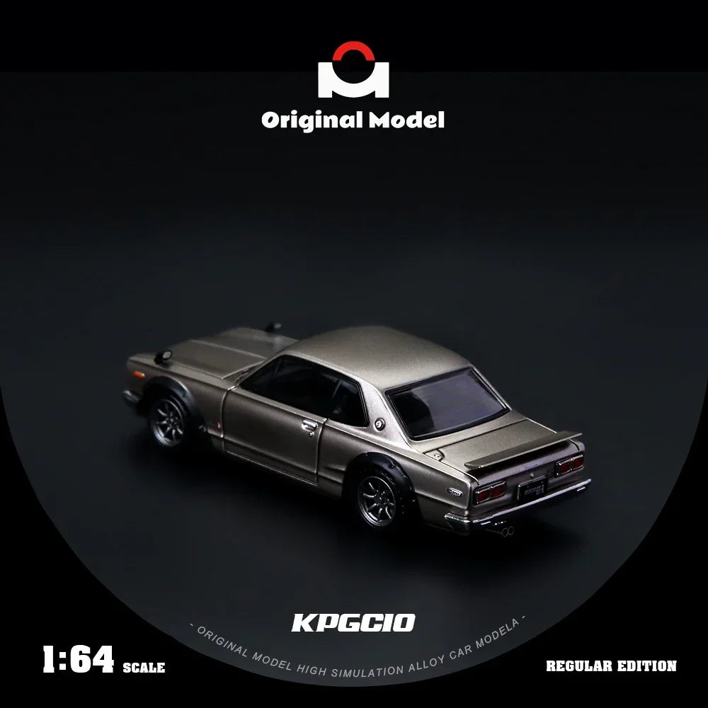 Premium scale diecast model car – *PRE-ORDER* Nissan KPGC10 Series (Original Model), 1:64 Scale (Champagne Gold) Collectible