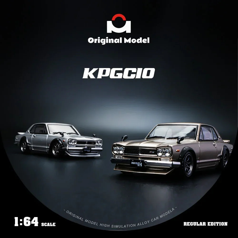 Premium scale diecast model car – *PRE-ORDER* Nissan KPGC10 Series (Original Model), 1:64 Scale (Champagne Gold) Collectible