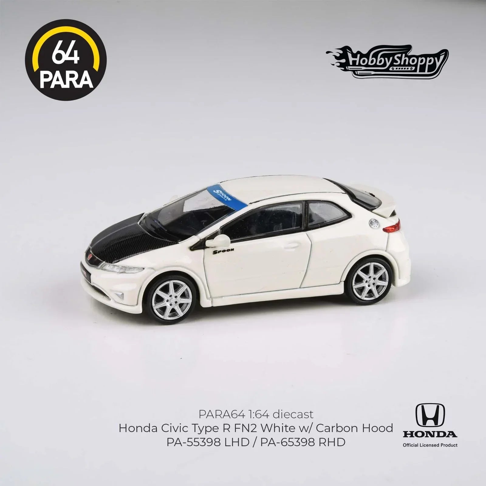 Premium scale diecast model car – Honda Civic Type R FN2 2007, 1:64 Scale (White) Collectible