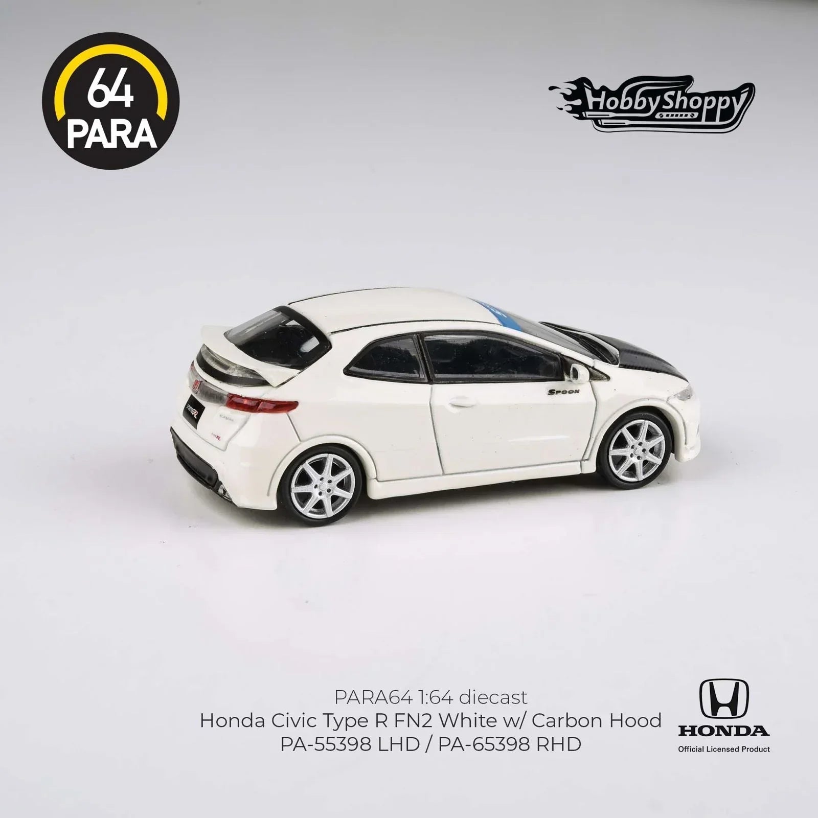 Premium scale diecast model car – Honda Civic Type R FN2 2007, 1:64 Scale (White) Collectible