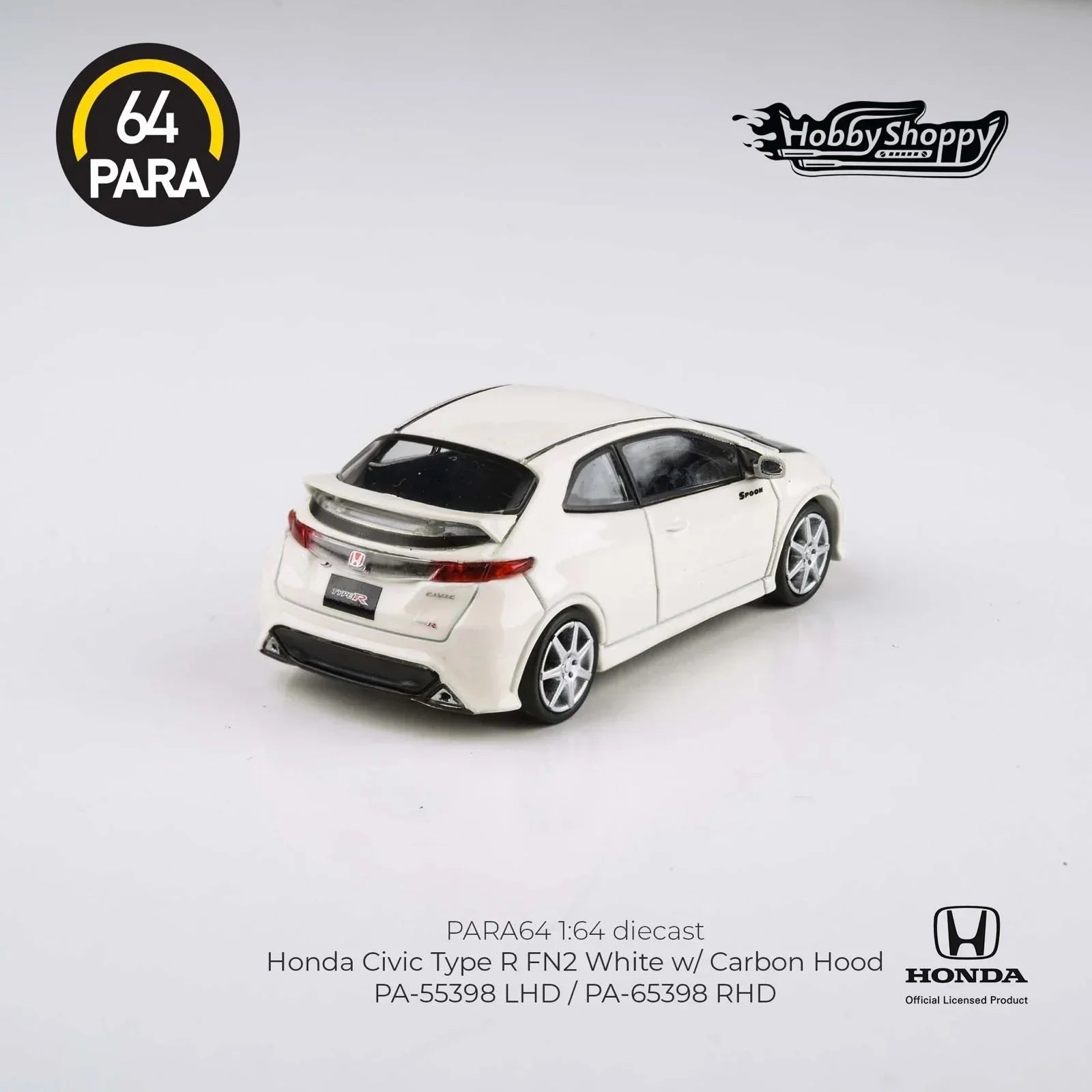 Premium scale diecast model car – Honda Civic Type R FN2 2007, 1:64 Scale (White) Collectible