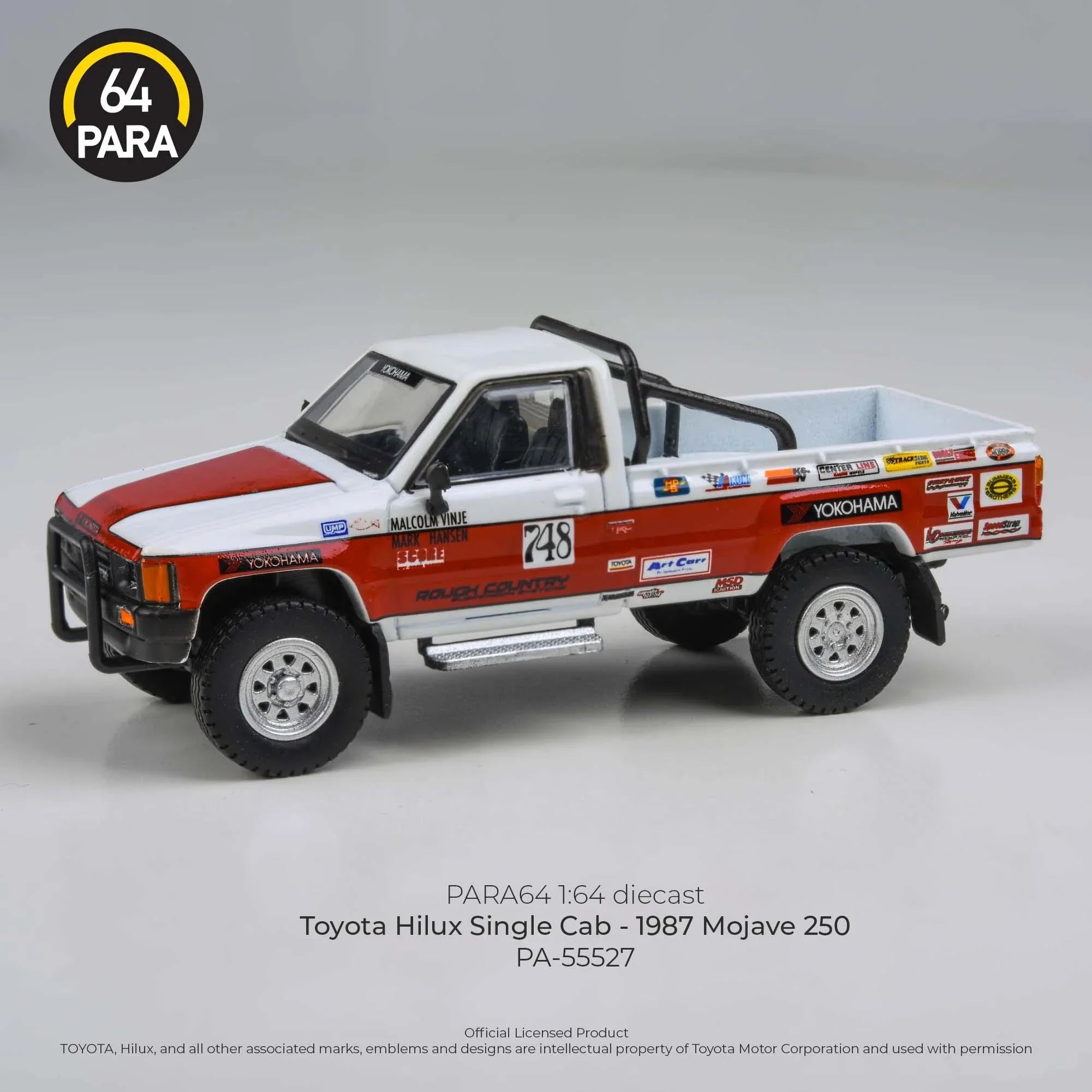 Premium scale diecast model car – Toyota Hilux Single Cab Mojave 250 1987, 1:64 Scale (Multicolor) Collectible