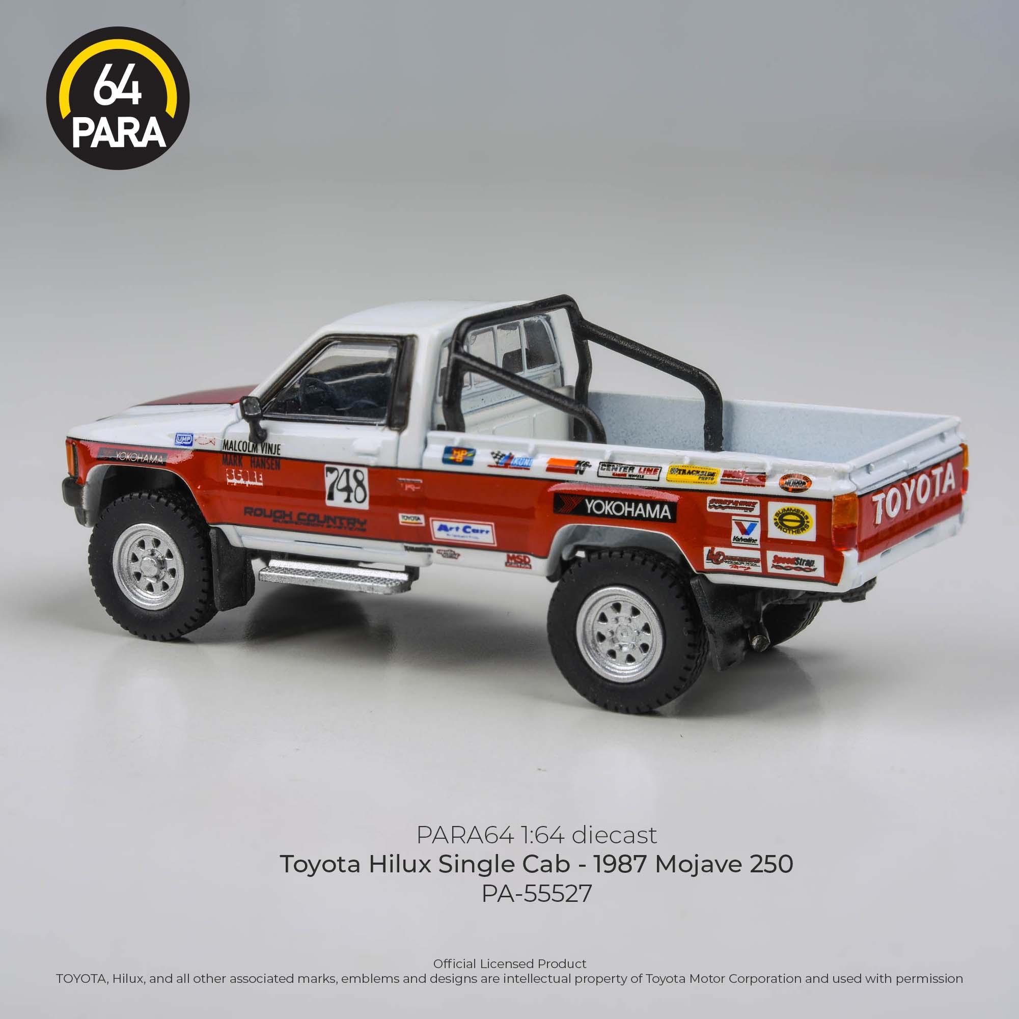 Premium scale diecast model car – Toyota Hilux Single Cab Mojave 250 1987, 1:64 Scale (Multicolor) Collectible