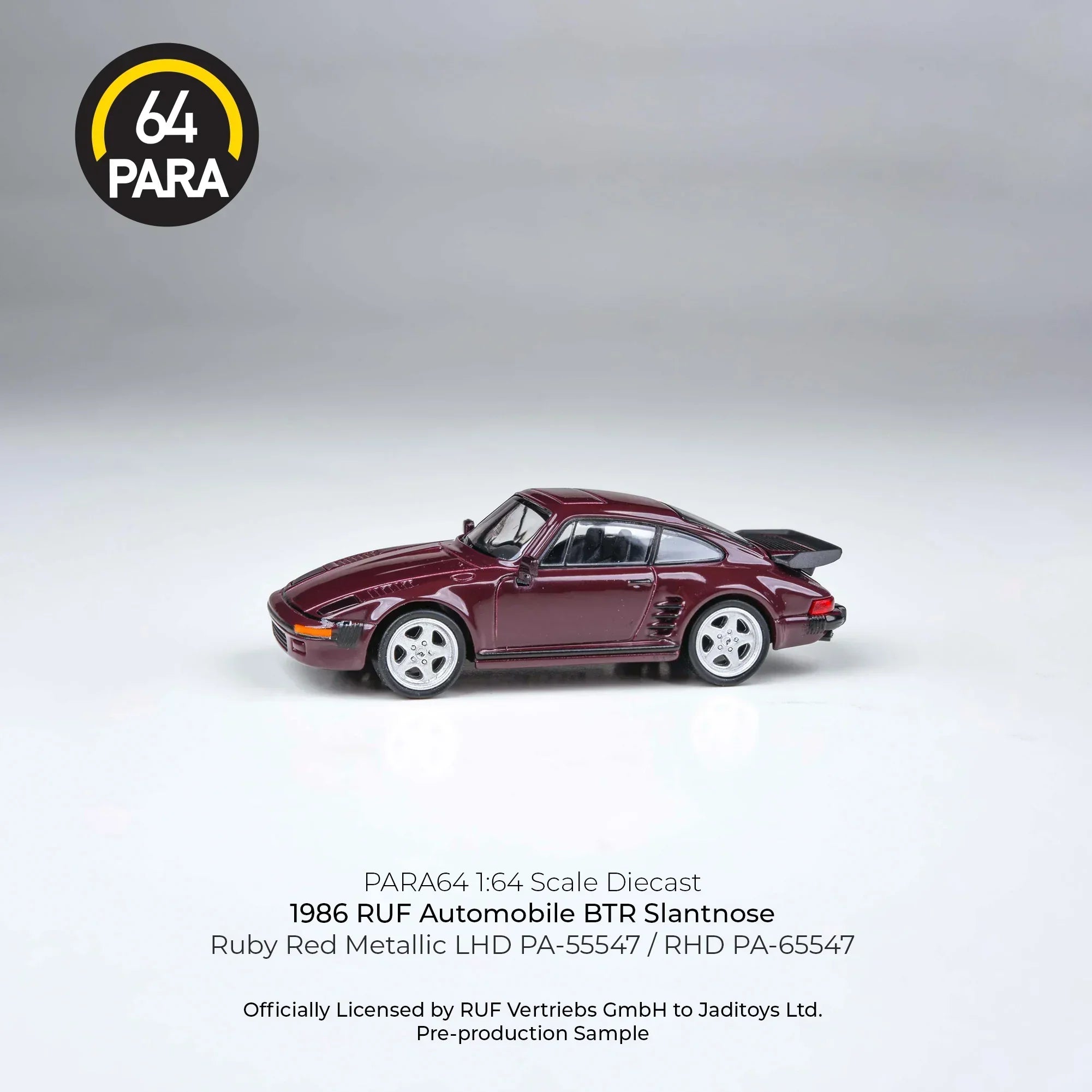 Premium scale diecast model car – RUF Automobile BTR Slantnose 1986, 1:64 Scale (Marron) Collectible