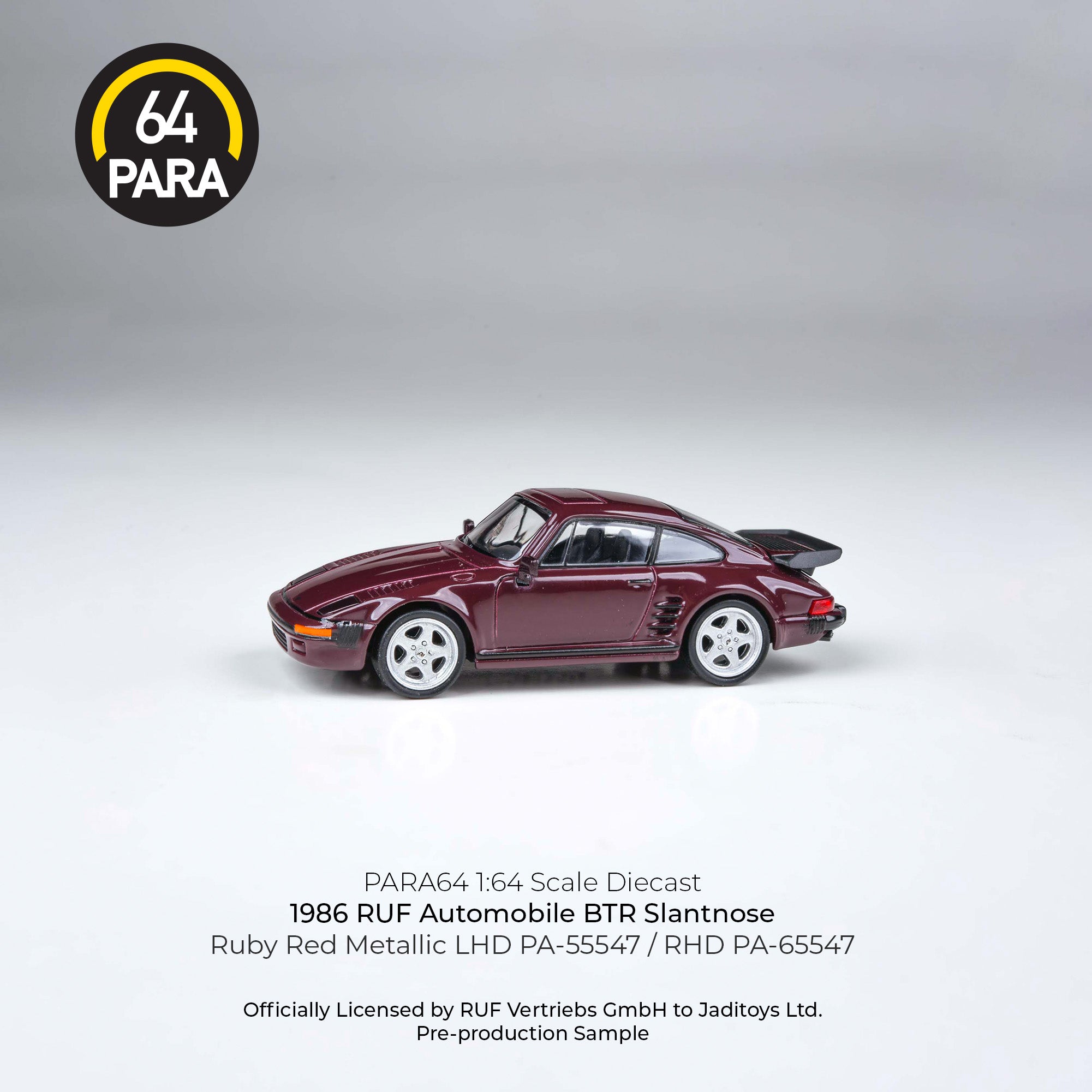 Premium scale diecast model car – RUF Automobile BTR Slantnose 1986, 1:64 Scale (Marron) Collectible
