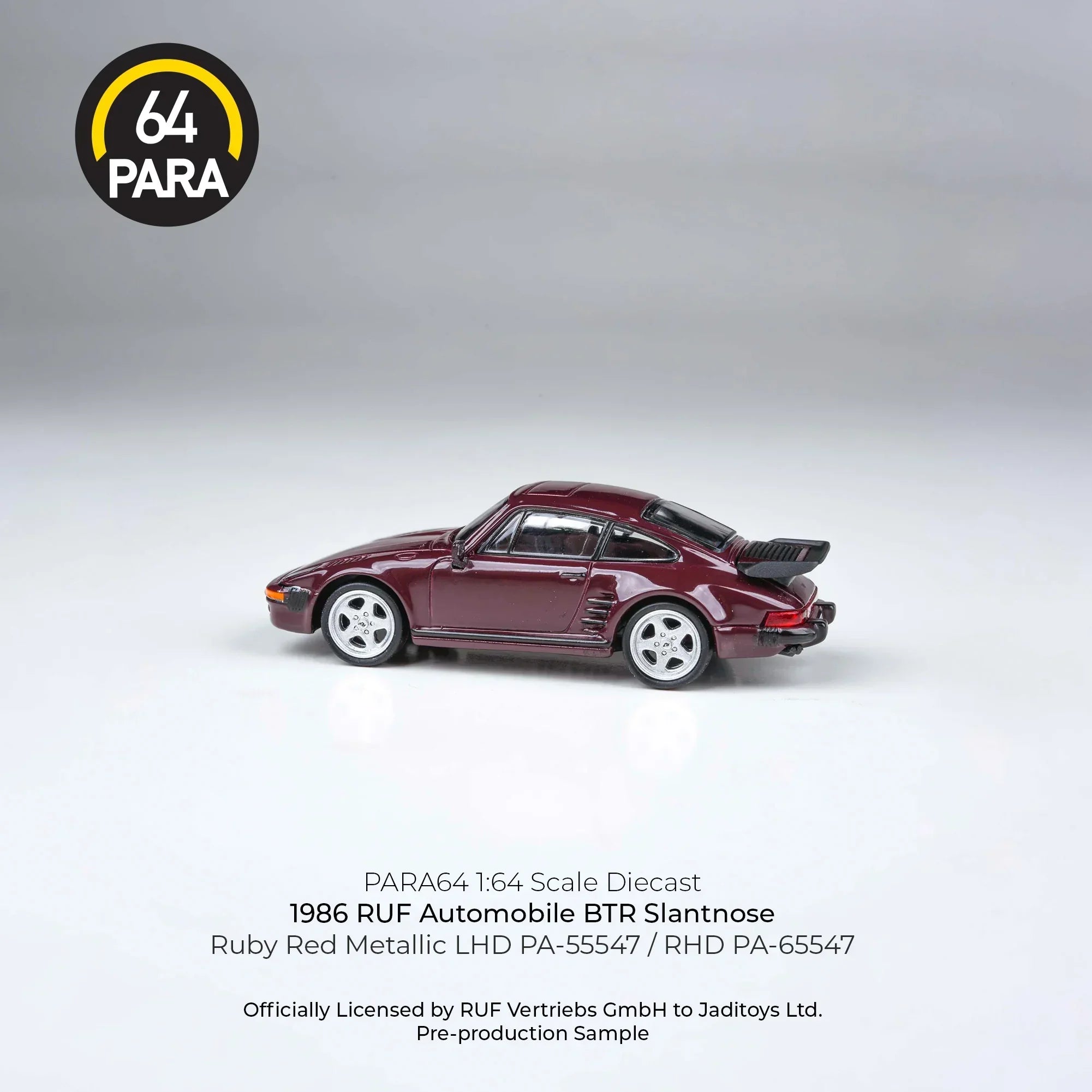 Premium scale diecast model car – RUF Automobile BTR Slantnose 1986, 1:64 Scale (Marron) Collectible