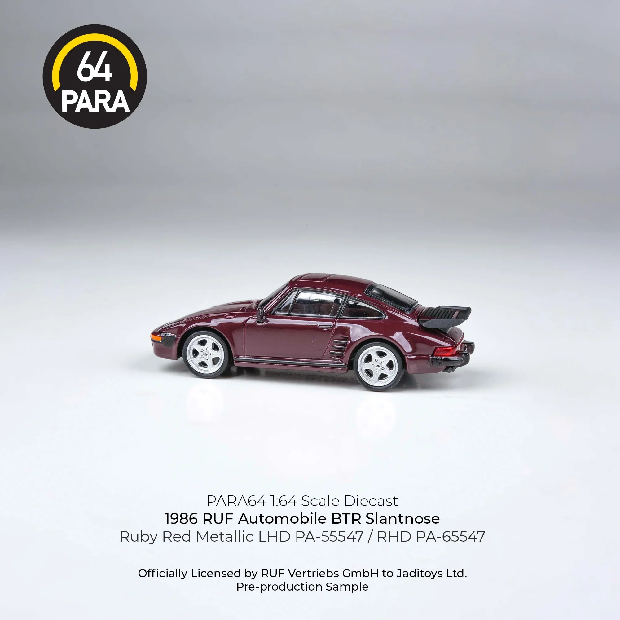 Premium scale diecast model car – RUF Automobile BTR Slantnose 1986, 1:64 Scale (Marron) Collectible