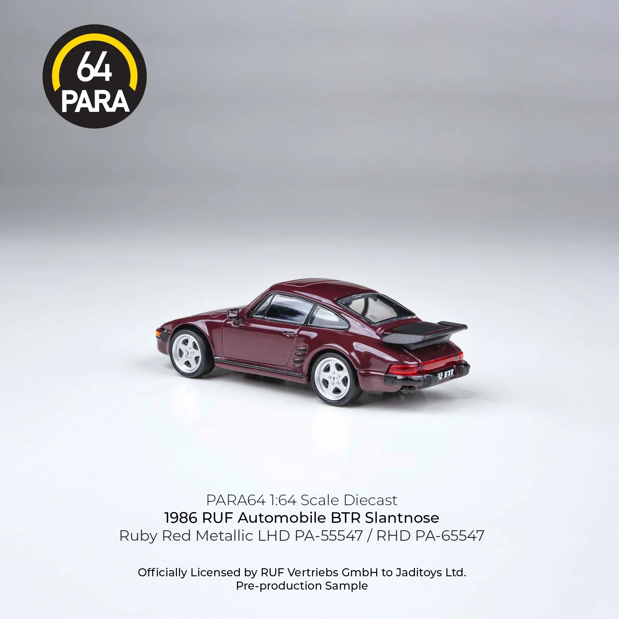 Premium scale diecast model car – RUF Automobile BTR Slantnose 1986, 1:64 Scale (Marron) Collectible