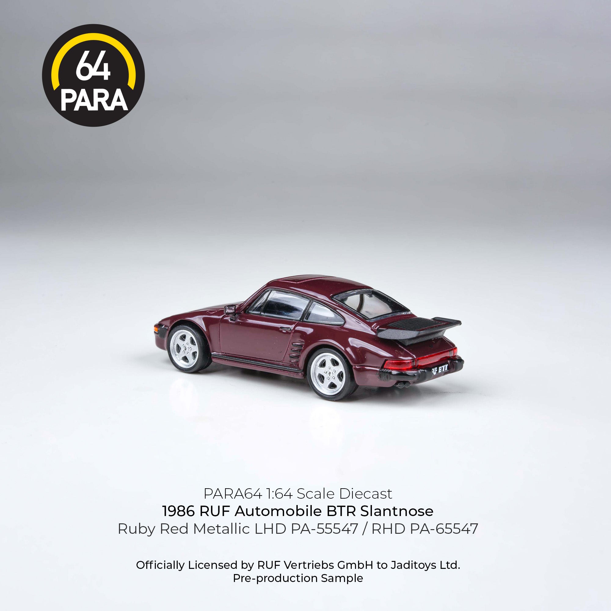 Premium scale diecast model car – RUF Automobile BTR Slantnose 1986, 1:64 Scale (Marron) Collectible