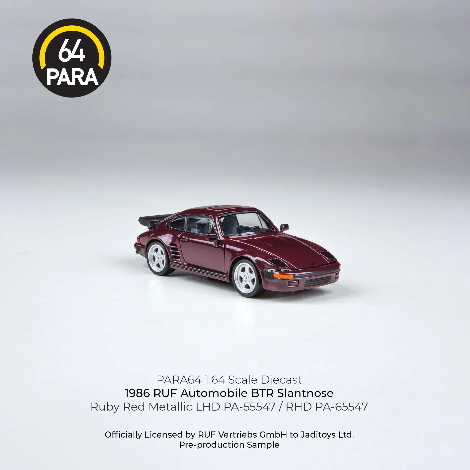 Premium scale diecast model car – RUF Automobile BTR Slantnose 1986, 1:64 Scale (Marron) Collectible