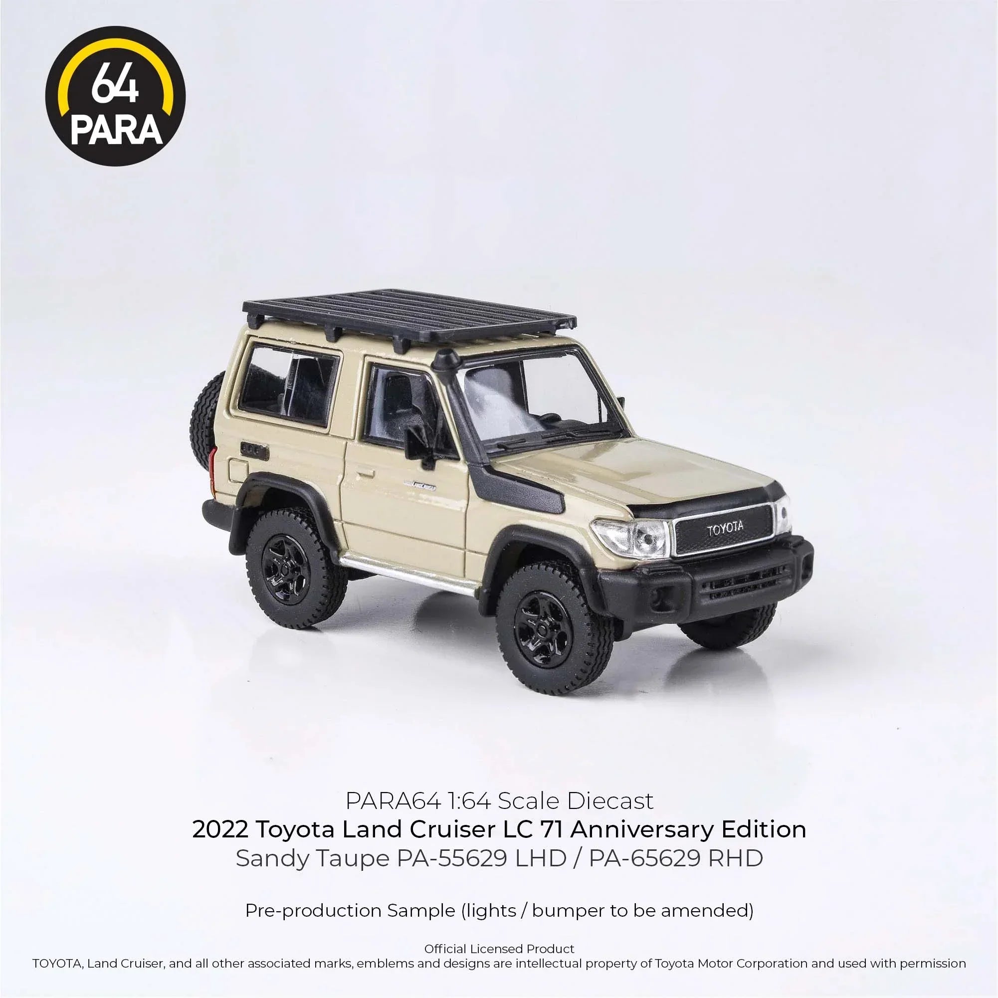Premium scale diecast model car – Toyota Land Cruiser LC 71 Anniversary Edition 2022, 1:64 Scale (Silk) Collectible