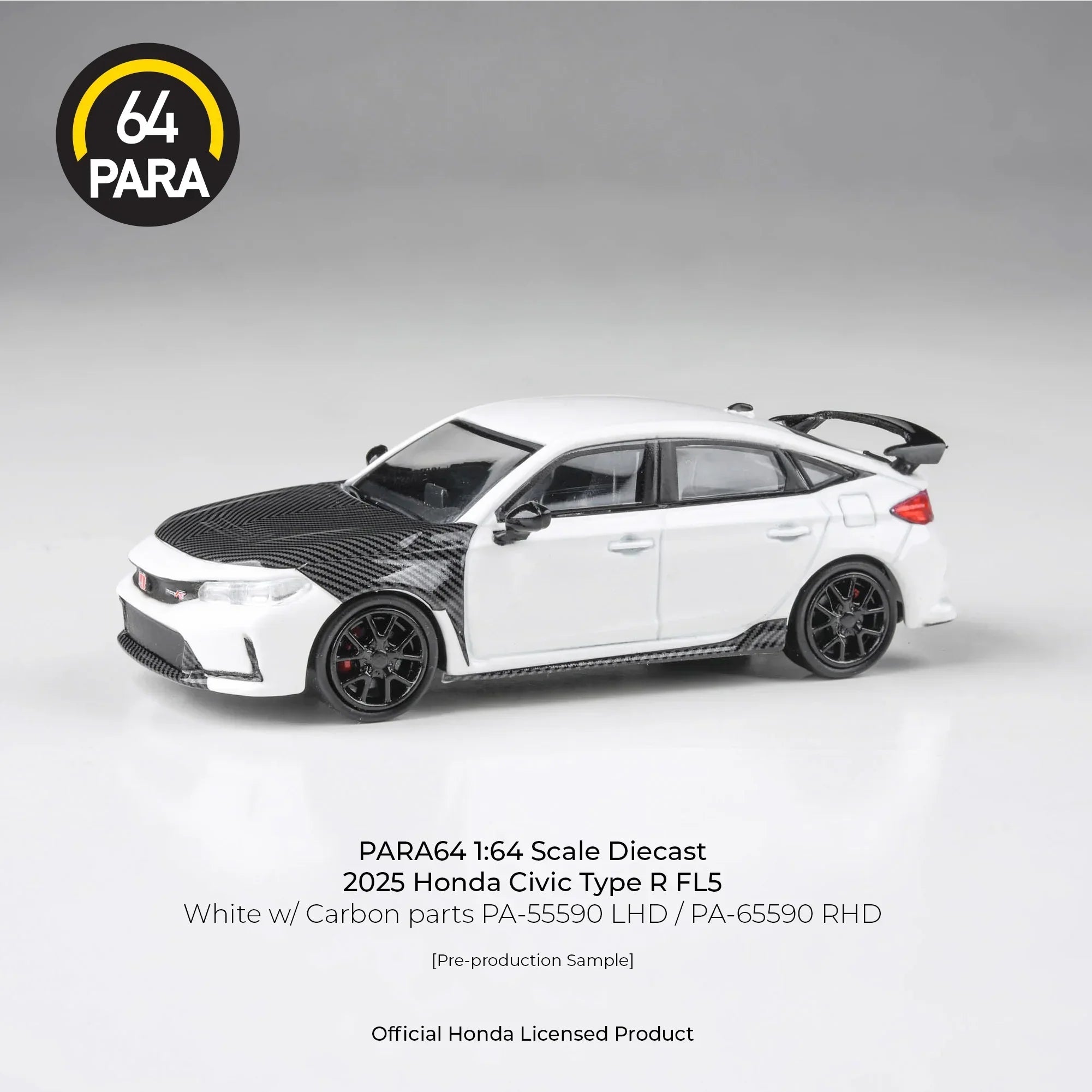 Premium scale diecast model car – *PRE-ORDER* Honda Civic Type-R FL5 W/ Carbon Parts '25 , 1:64 Scale (White) Collectible