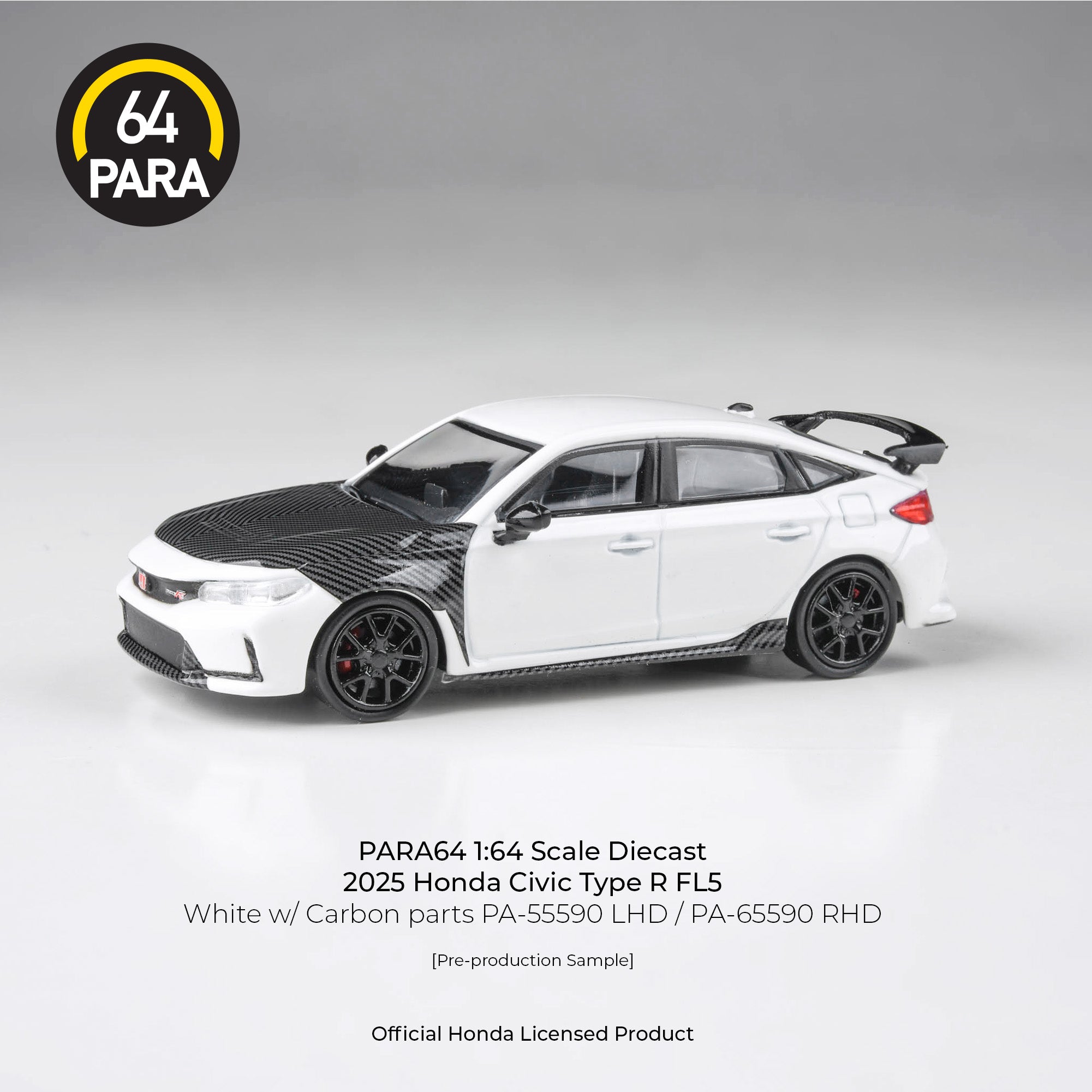 Premium scale diecast model car – *PRE-ORDER* Honda Civic Type-R FL5 W/ Carbon Parts '25 , 1:64 Scale (White) Collectible