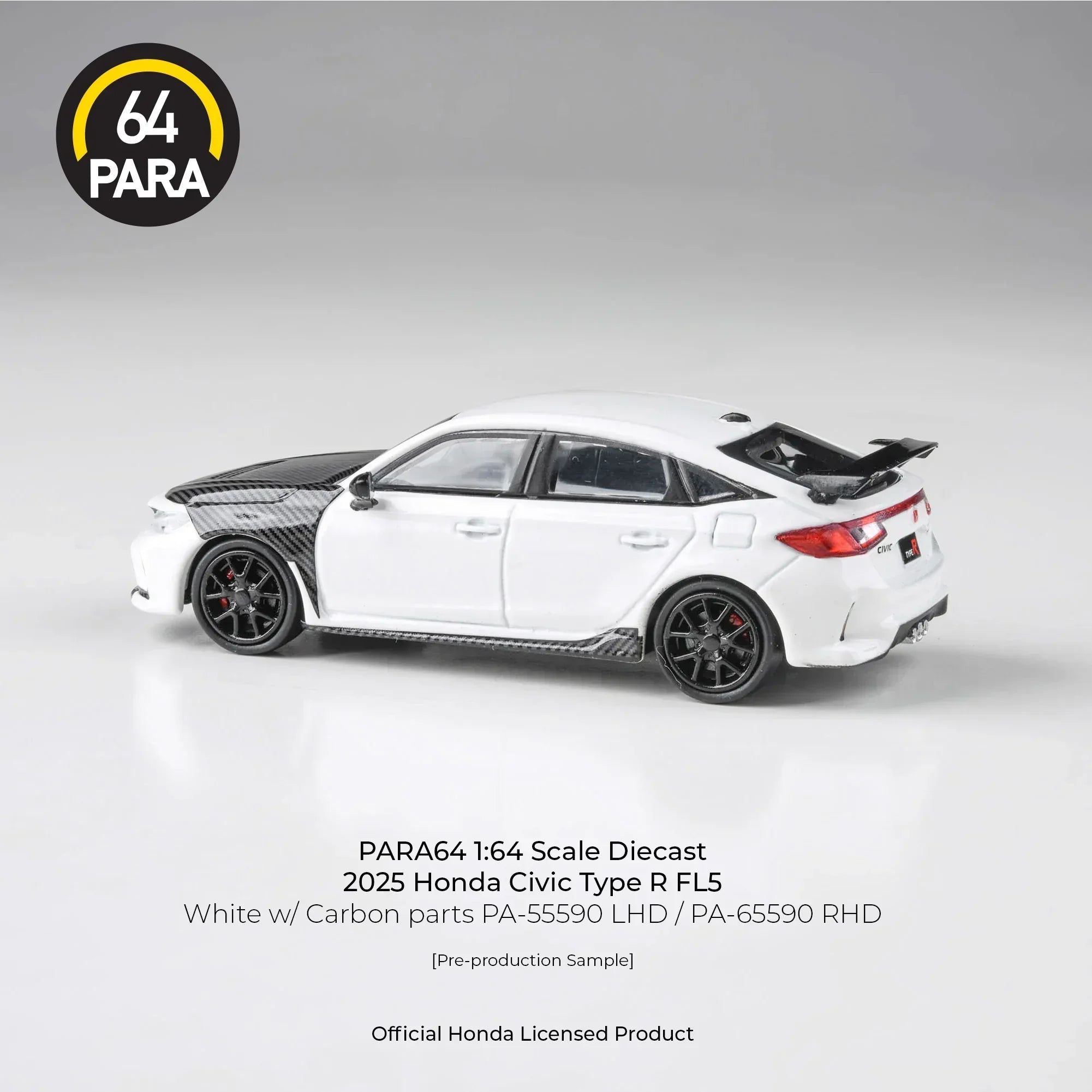 Premium scale diecast model car – *PRE-ORDER* Honda Civic Type-R FL5 W/ Carbon Parts '25 , 1:64 Scale (White) Collectible