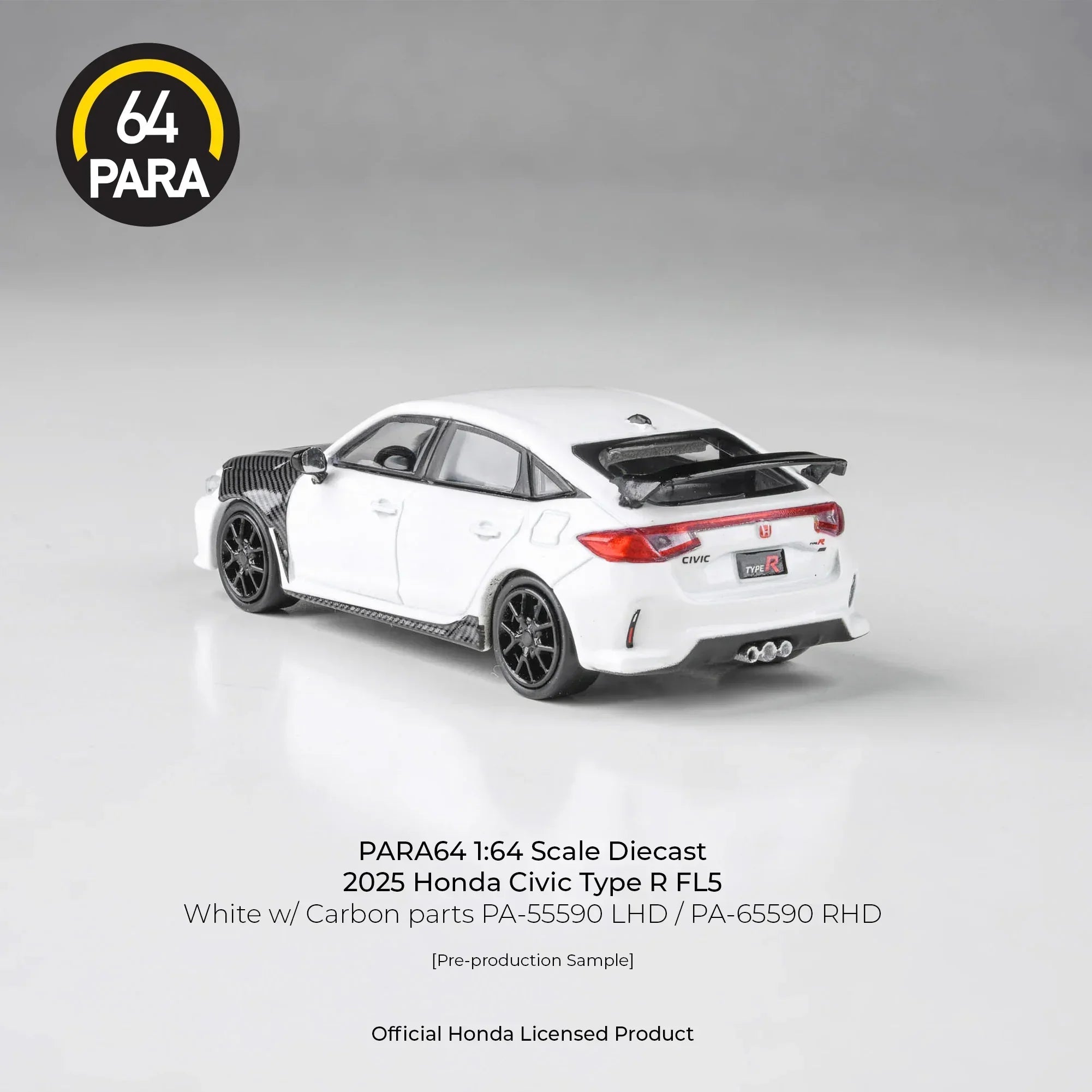 Premium scale diecast model car – *PRE-ORDER* Honda Civic Type-R FL5 W/ Carbon Parts '25 , 1:64 Scale (White) Collectible