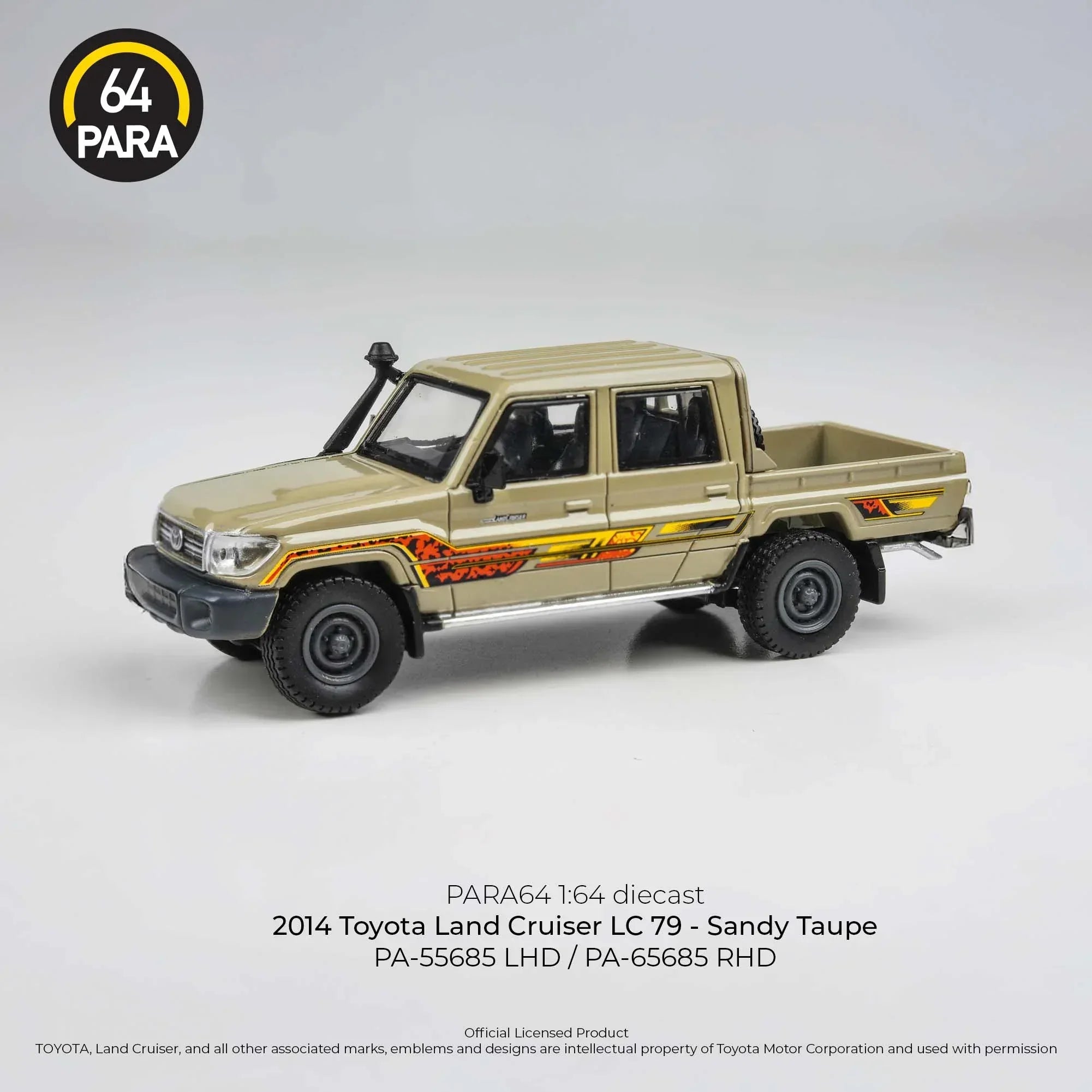 Premium scale diecast model car – Toyota Land Cruiser 79 LHD 2014, 1:64 Scale (Beige) Collectible