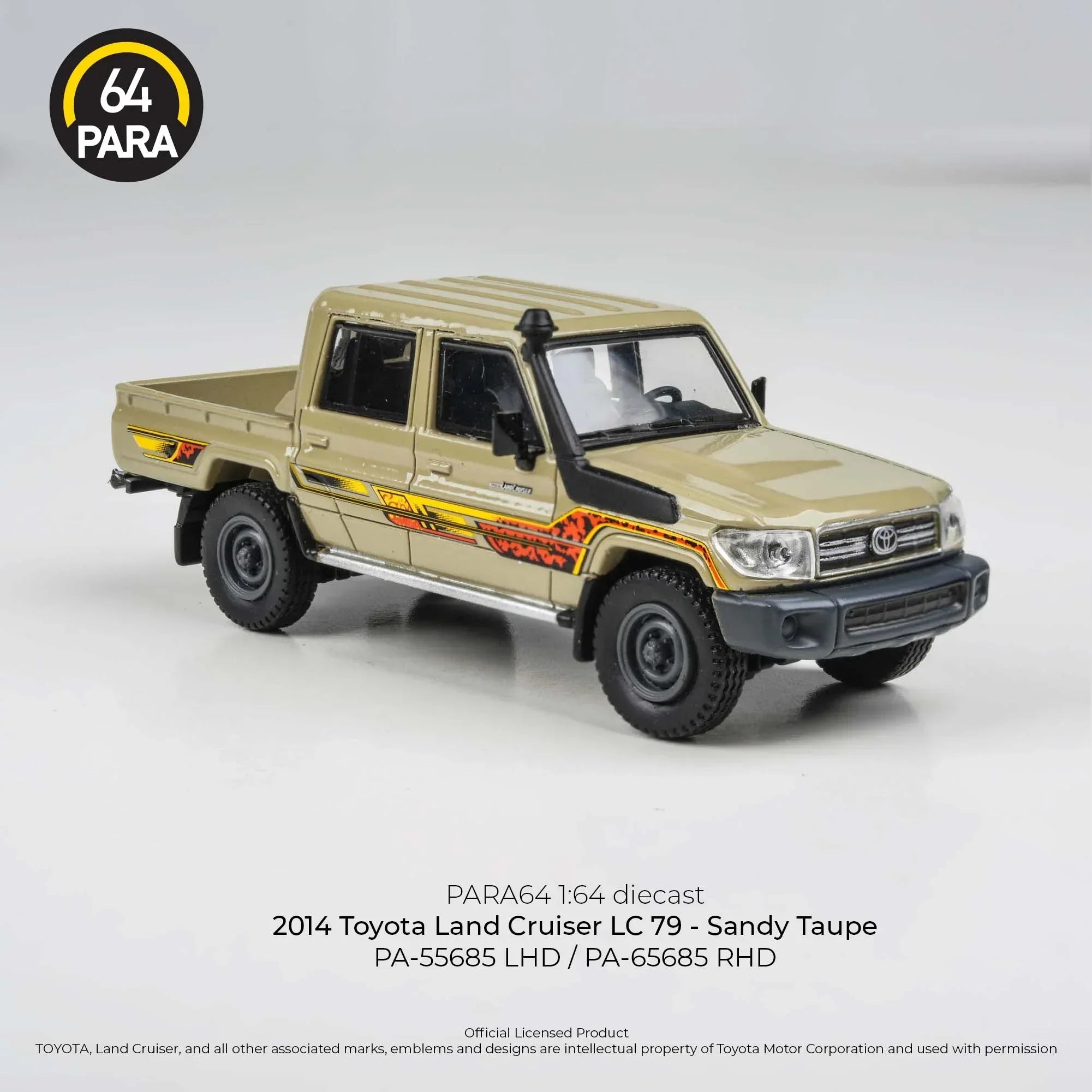 Premium scale diecast model car – Toyota Land Cruiser 79 LHD 2014, 1:64 Scale (Beige) Collectible