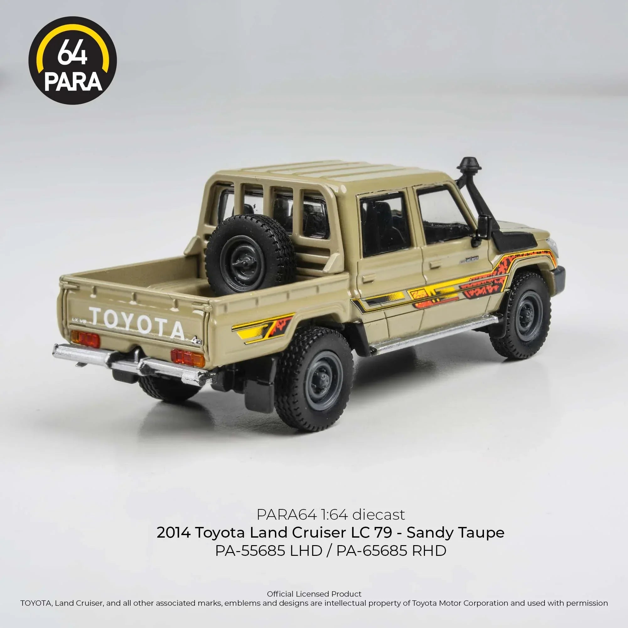 Premium scale diecast model car – Toyota Land Cruiser 79 LHD 2014, 1:64 Scale (Beige) Collectible