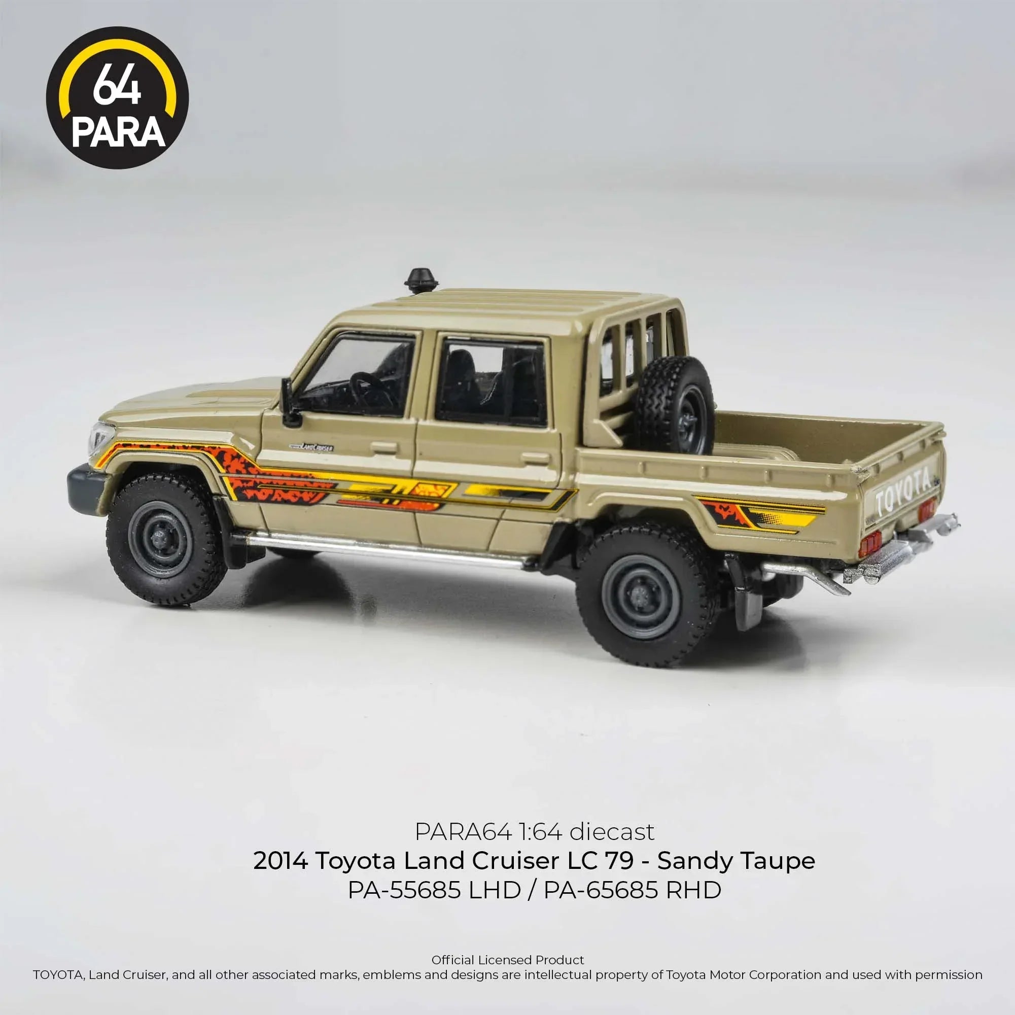 Premium scale diecast model car – Toyota Land Cruiser 79 LHD 2014, 1:64 Scale (Beige) Collectible