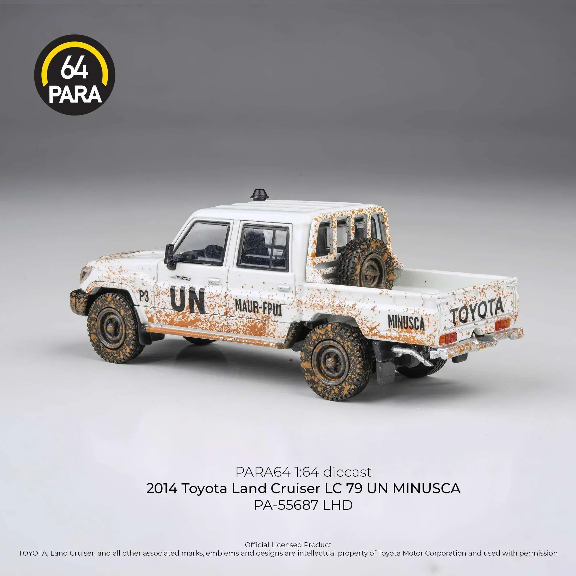 Premium scale diecast model car – Toyota Land Cruiser LC 79 Un Minusca 2014, 1:64 Scale (White) Collectible