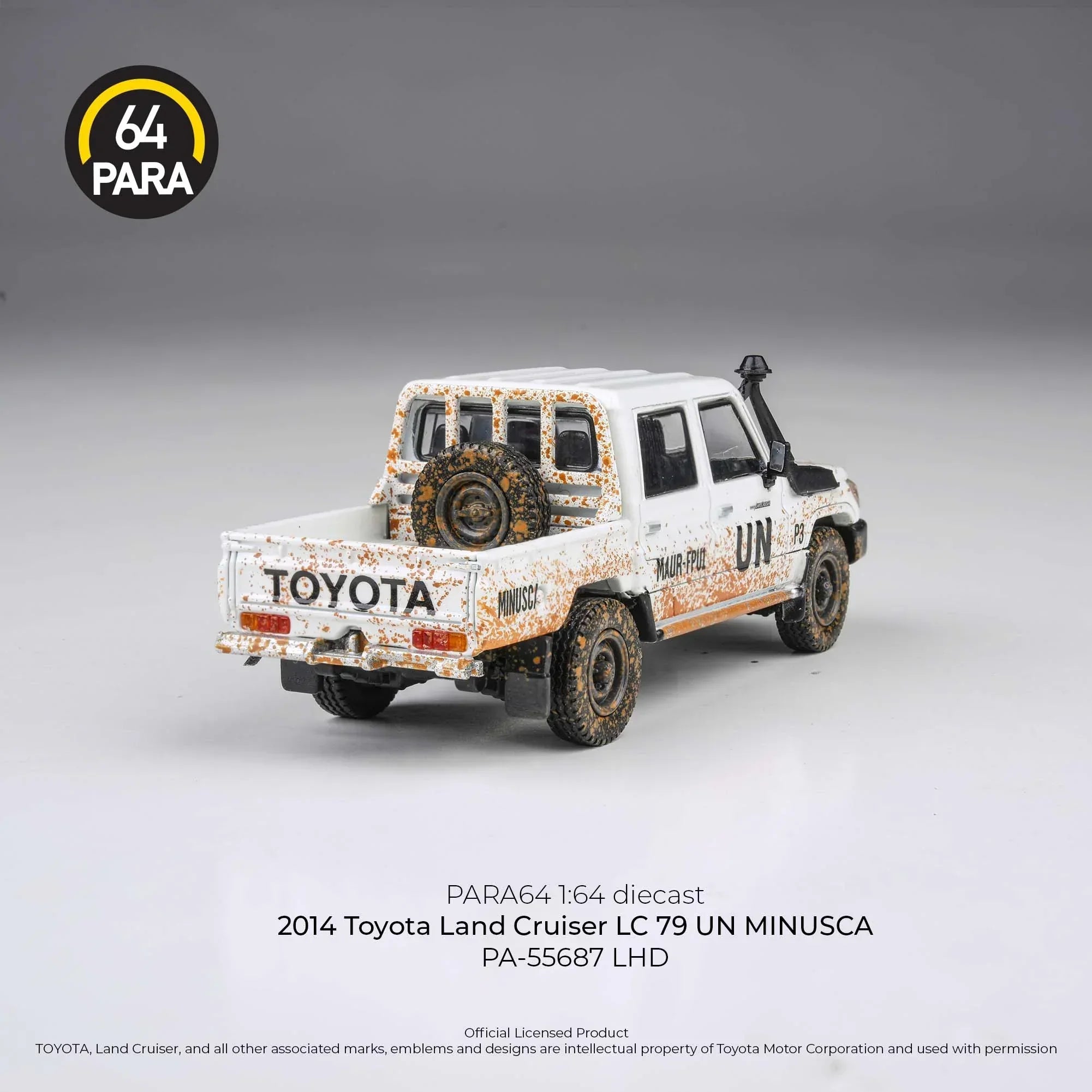 Premium scale diecast model car – Toyota Land Cruiser LC 79 Un Minusca 2014, 1:64 Scale (White) Collectible