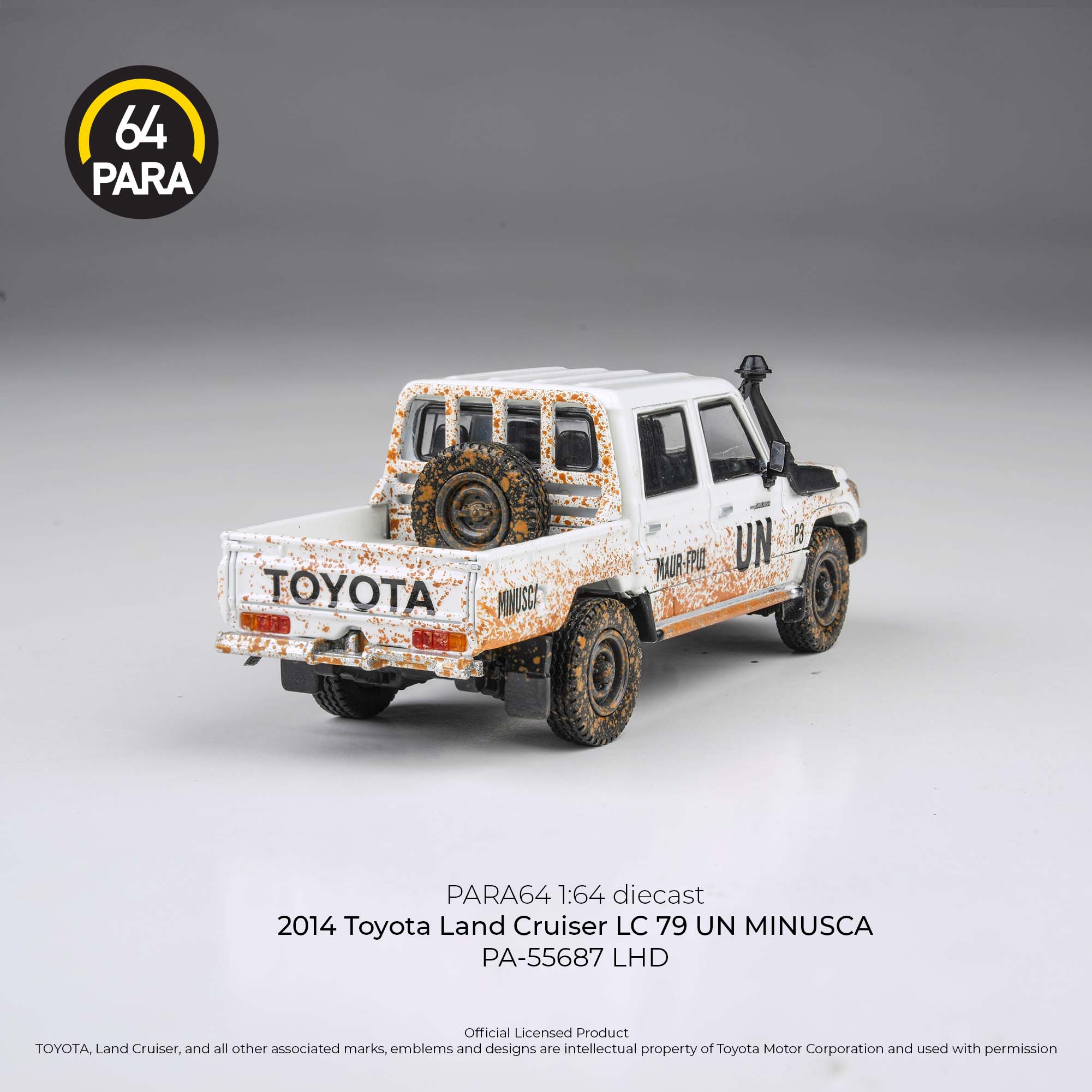 Premium scale diecast model car – Toyota Land Cruiser LC 79 Un Minusca 2014, 1:64 Scale (White) Collectible
